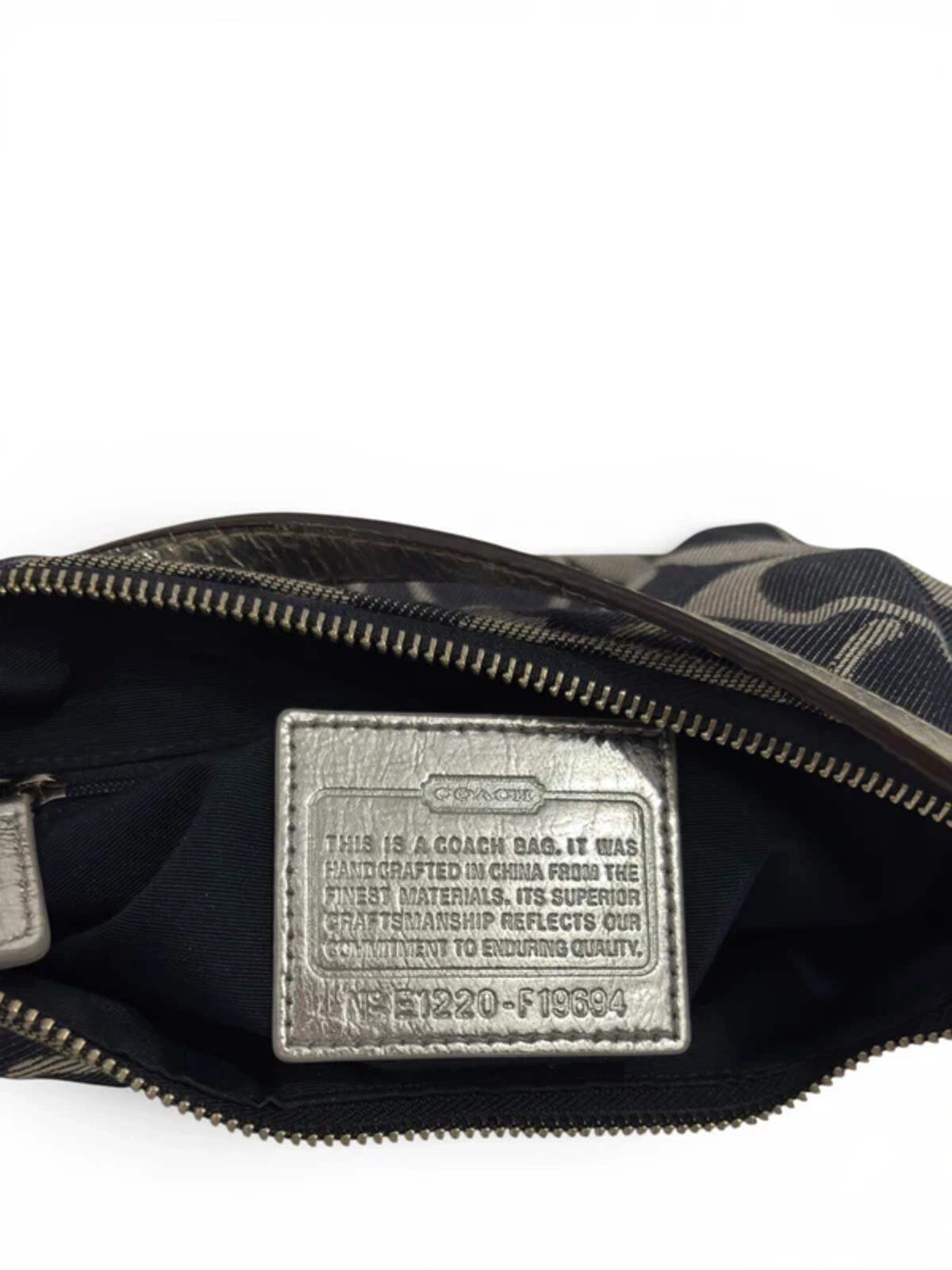 Coach Denim Blue & Silver Demi Signature Baguette Rare F19694 Shoulder Bag