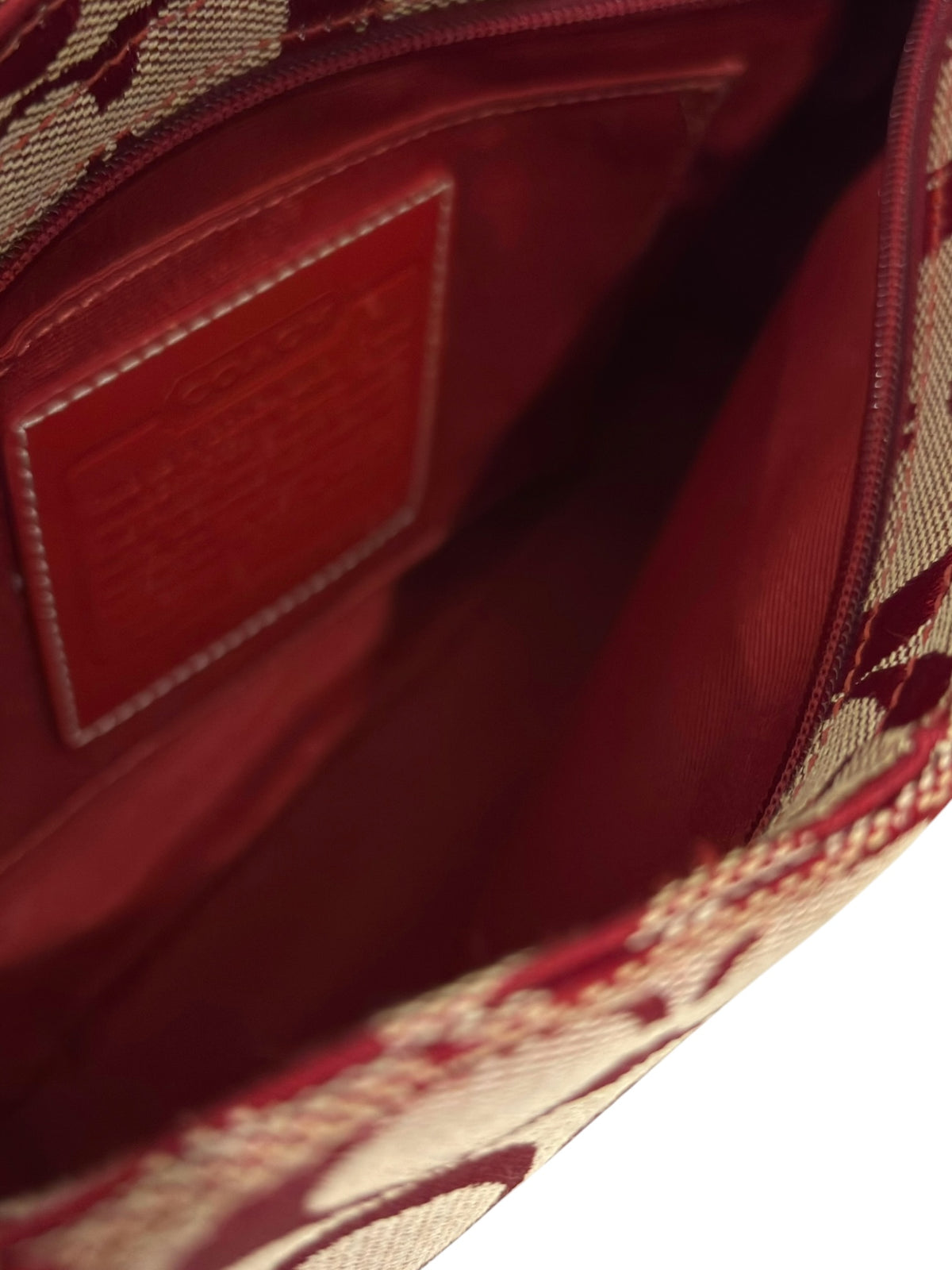 Vintage Coach Bag 6023 In Red Signature Canvas