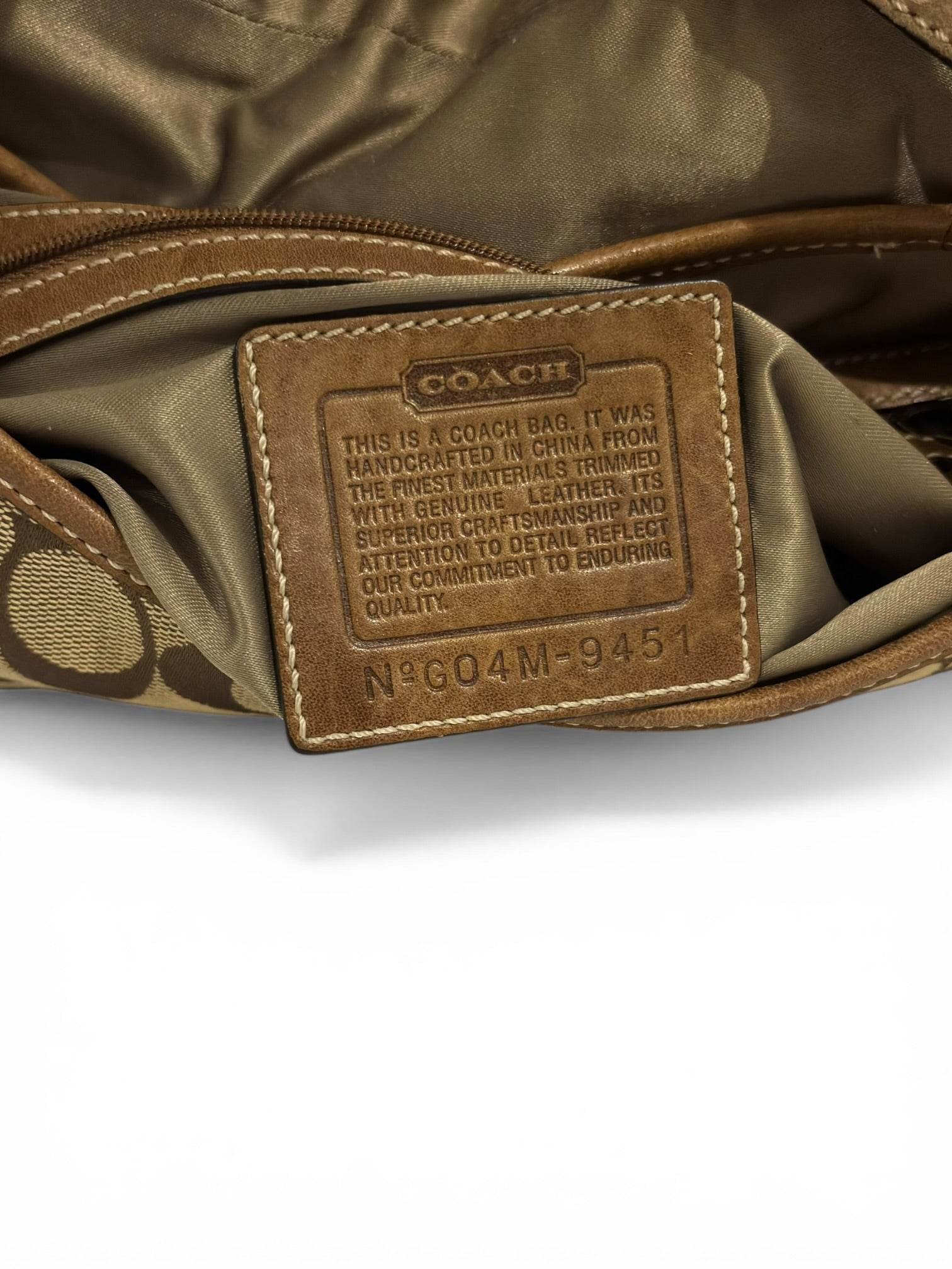 Coach Rare Soho Brown Beige Signature Studded Suede & Leather Rivet Hobo Shoulder Bag