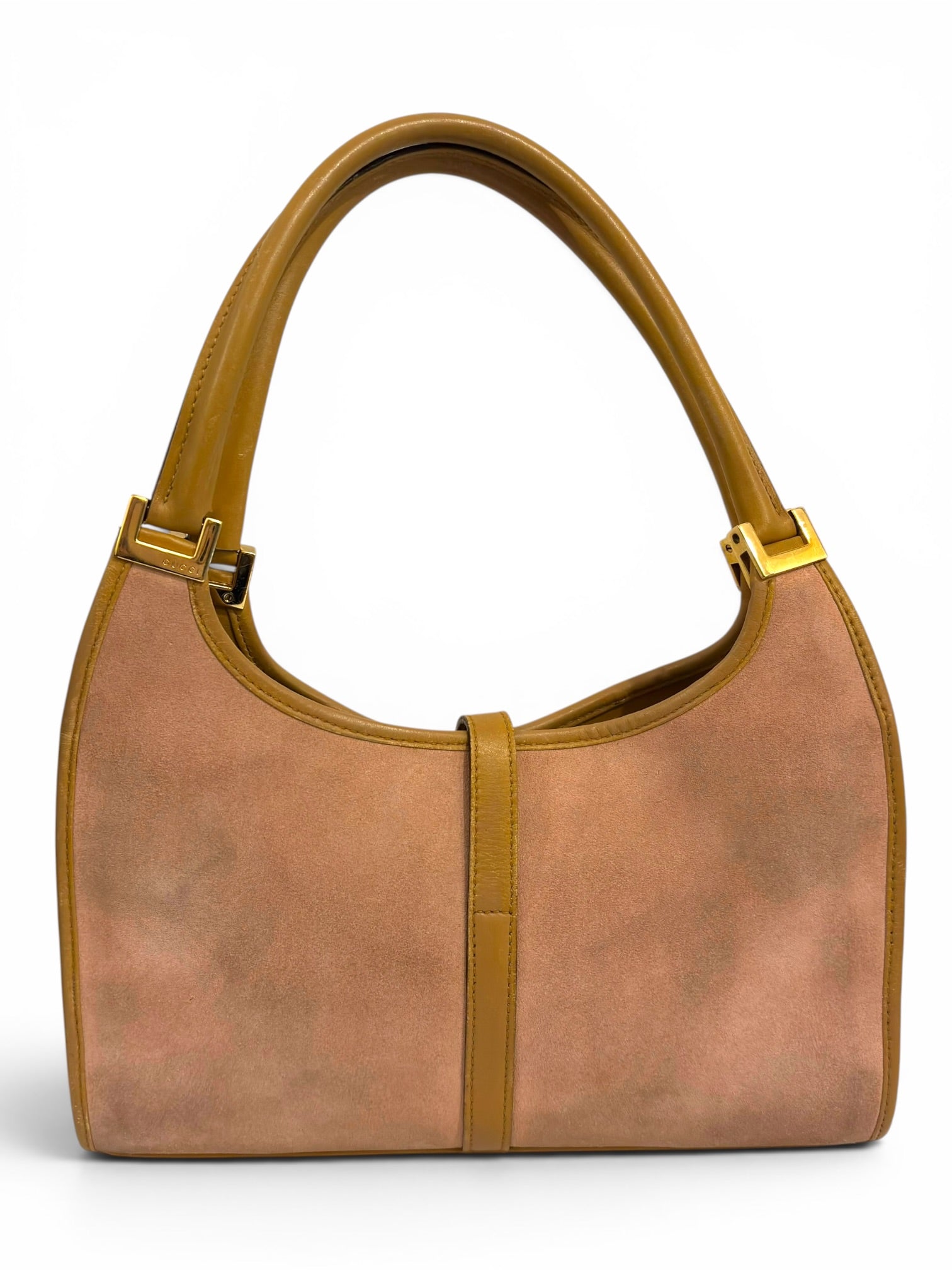 Vintage Gucci Jackie Pink Suede Bardot Hobo Handbag 3444