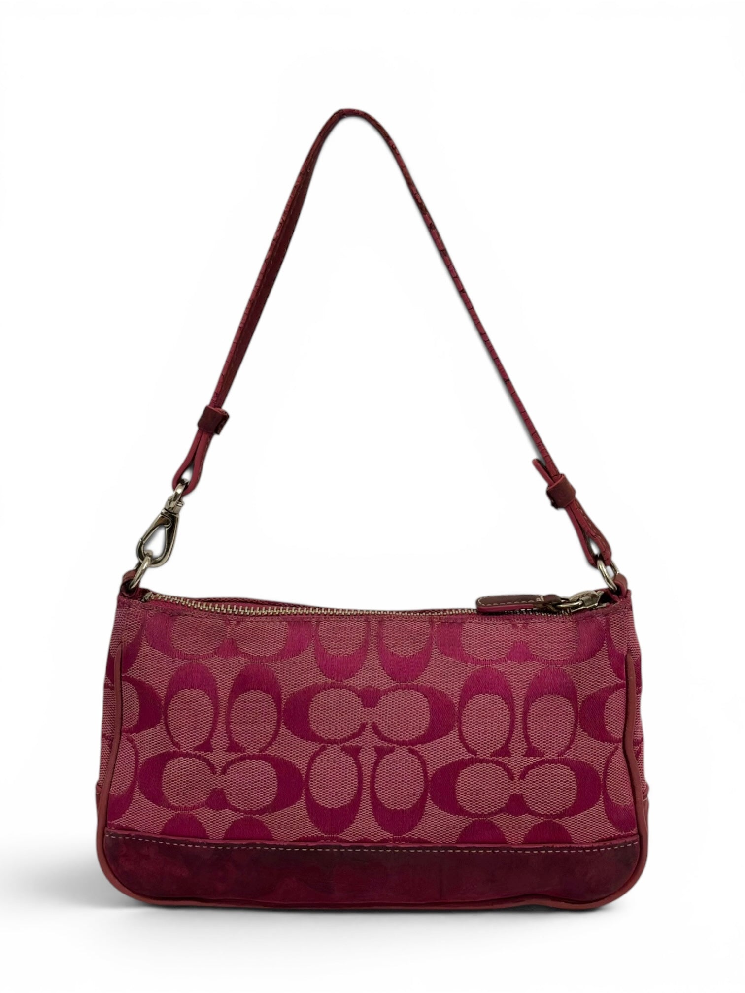 Coach Demi Pink (Berry) Mini Canvas / Suede &
Leather Rare Colourway Vintage 6094 Shoulder Bag