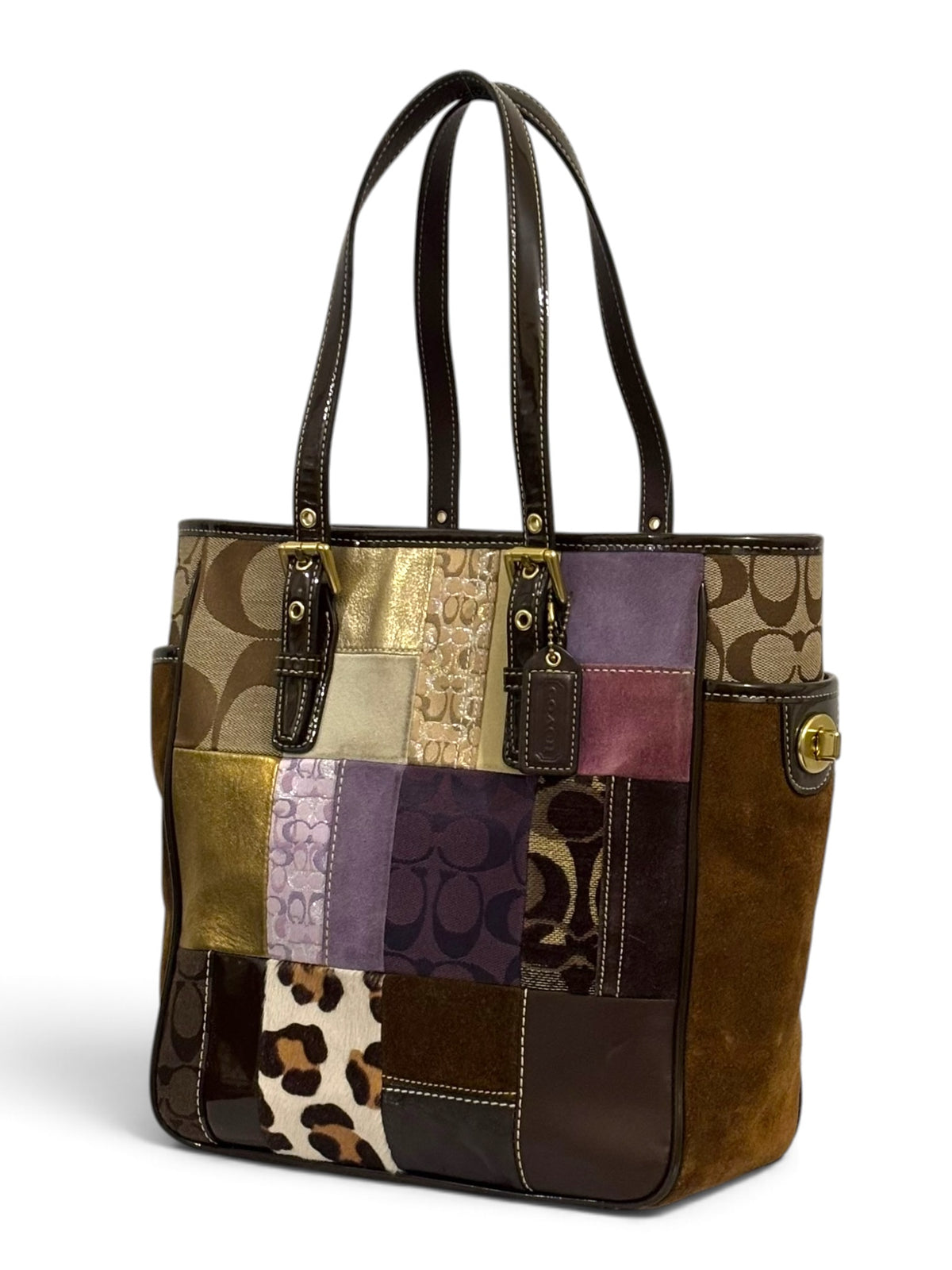 Vintage Coach Holiday Limited Edition Patchwork Tote Bag F10515