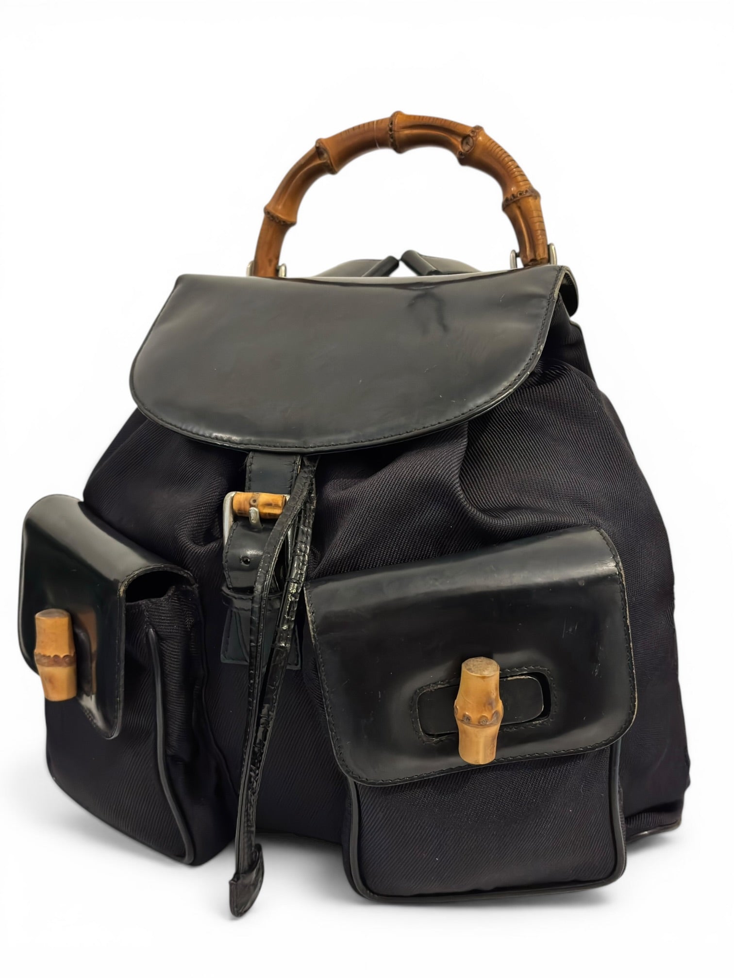 Gucci Bamboo Rare Black Nylon & Leather Backpack
Rucksack Bag 003 2058 0016 5