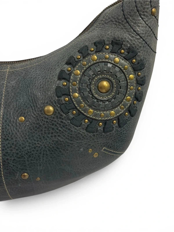 Vintage Coach Limited Edition Bag 10063 Mia Distressed Leather Studded Hobo
