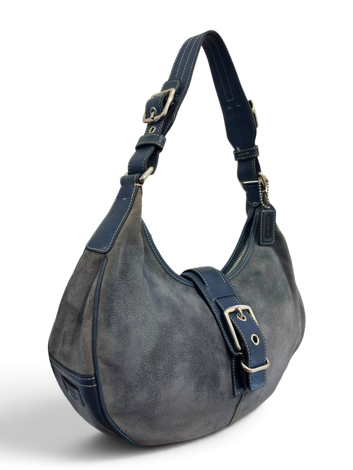 Vintage Coach Soho Bag 7559 Hobo In Rare Blue Suede