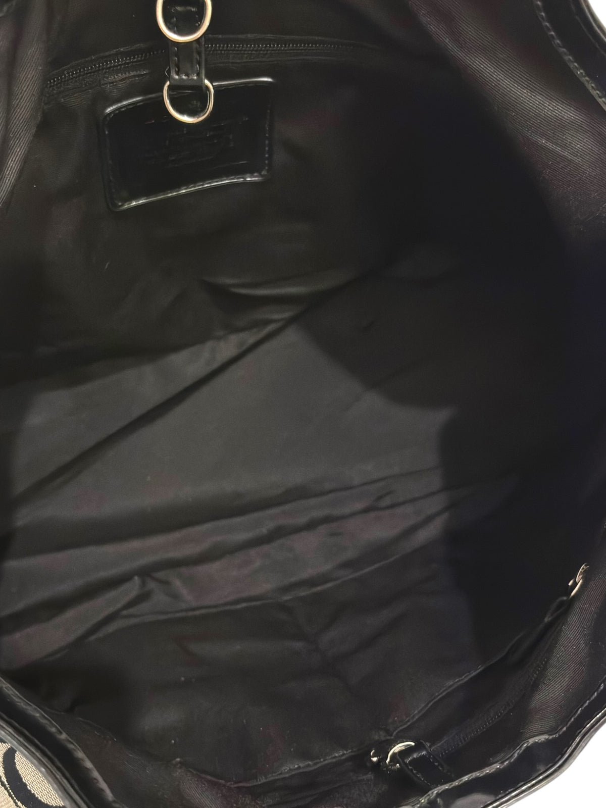 Vintage Coach Devin Bag F28623 Signature Stripe Tote