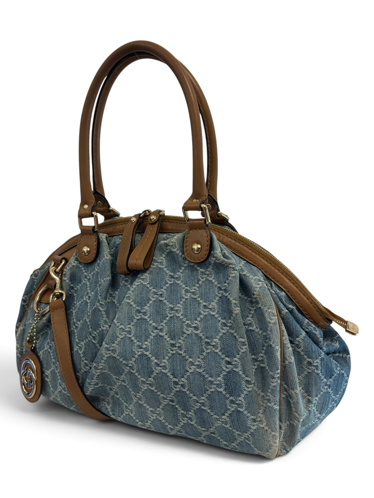 Vintage Gucci Denim Sukey Medium GG Tote
Shoulder Bag 506631
