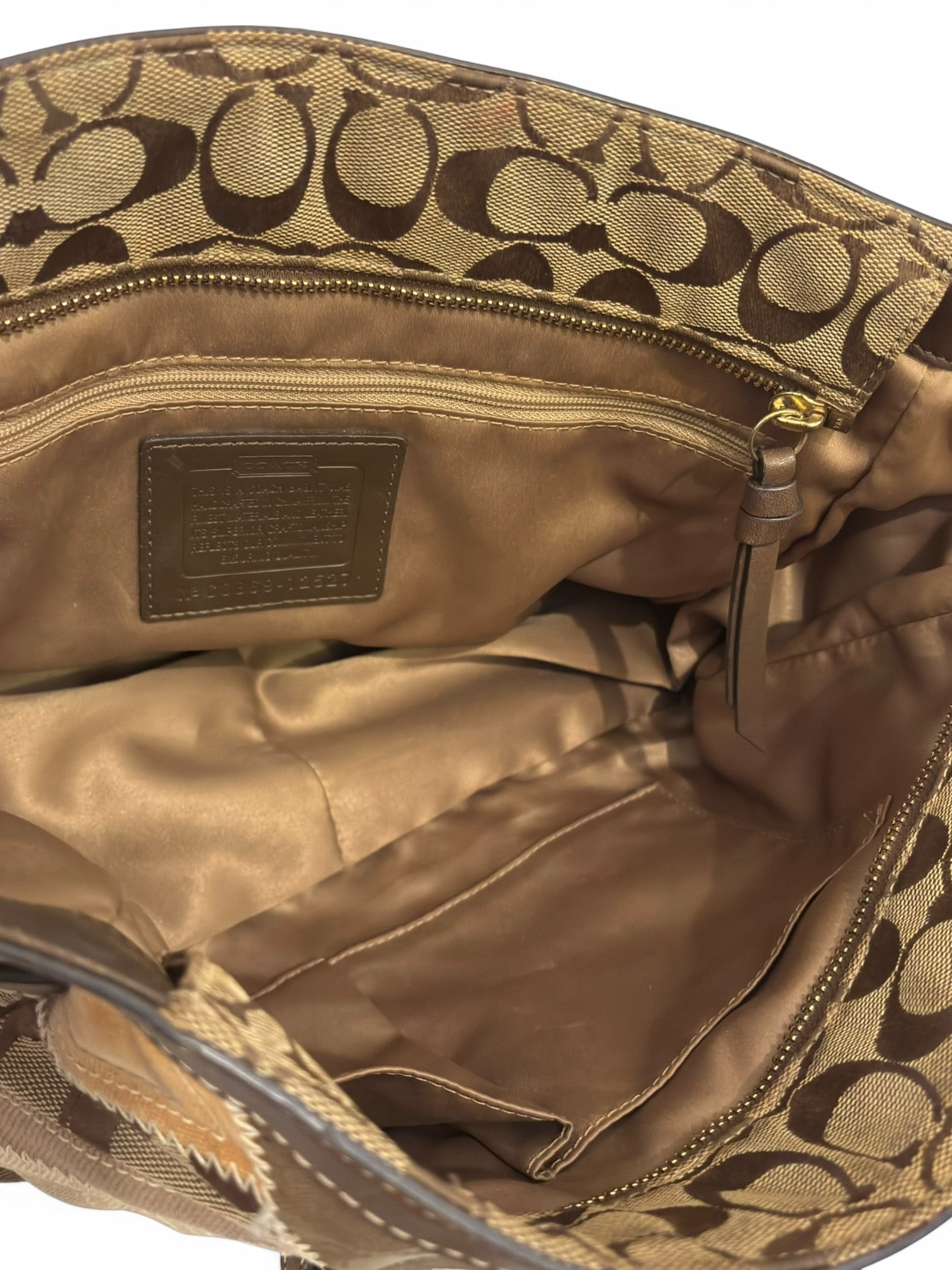 Coach Brown Vintage Patchwork Suede Leather Canvas 2000's Tote Shoulder Bag