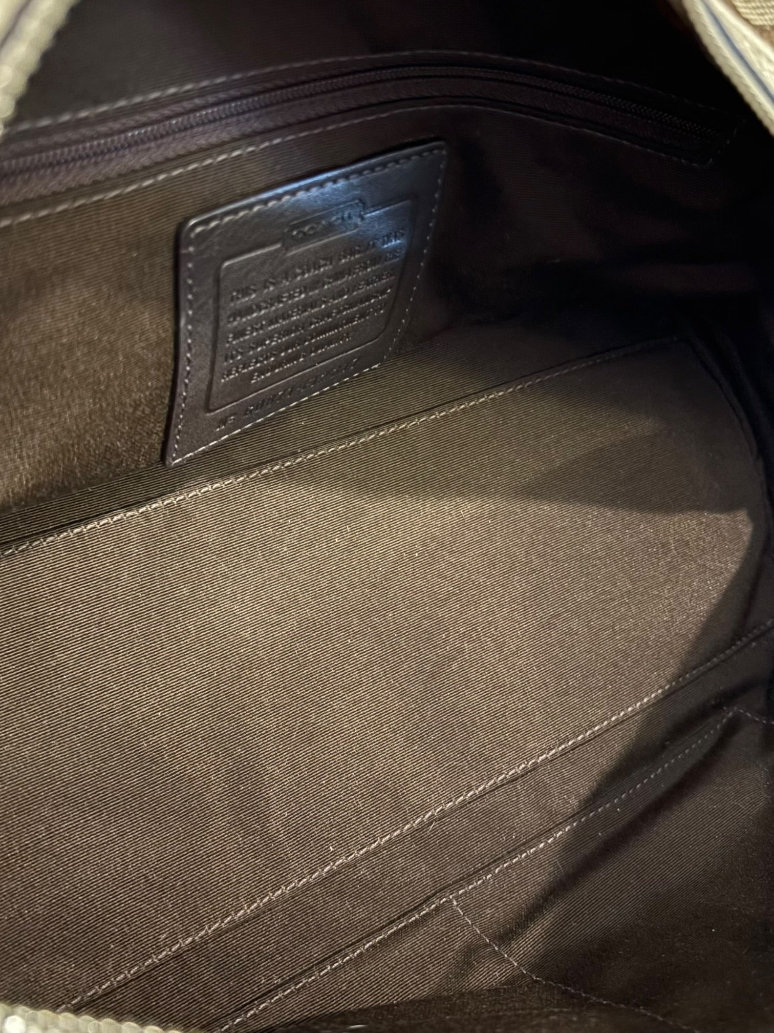 Coach Patchwork Brown & Gold Canvas Metallic Leather Boston Shoulder Bag