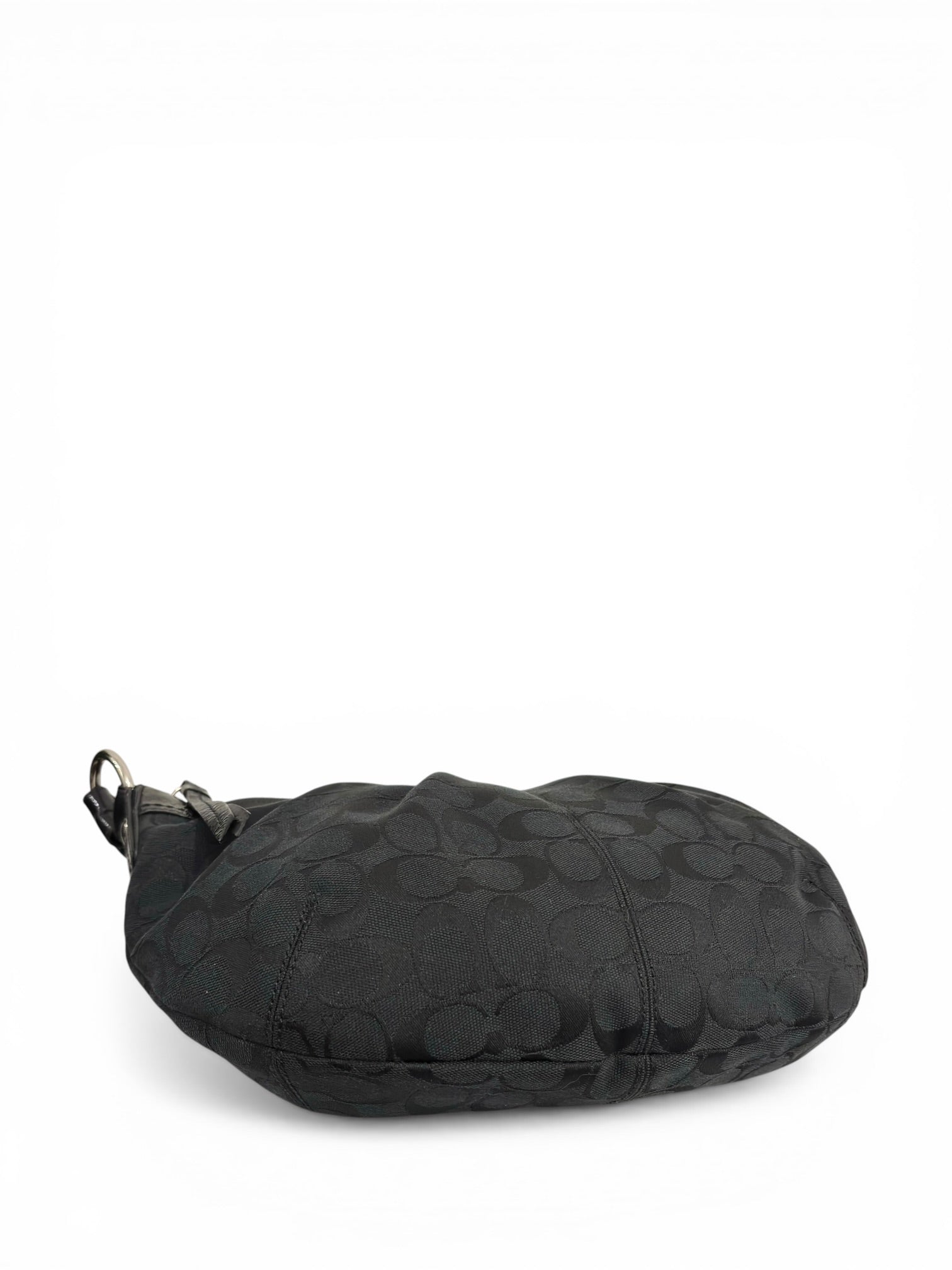 Coach Black Signature Canvas & Patent Leather
Pleated Hobo Shoulder Bag