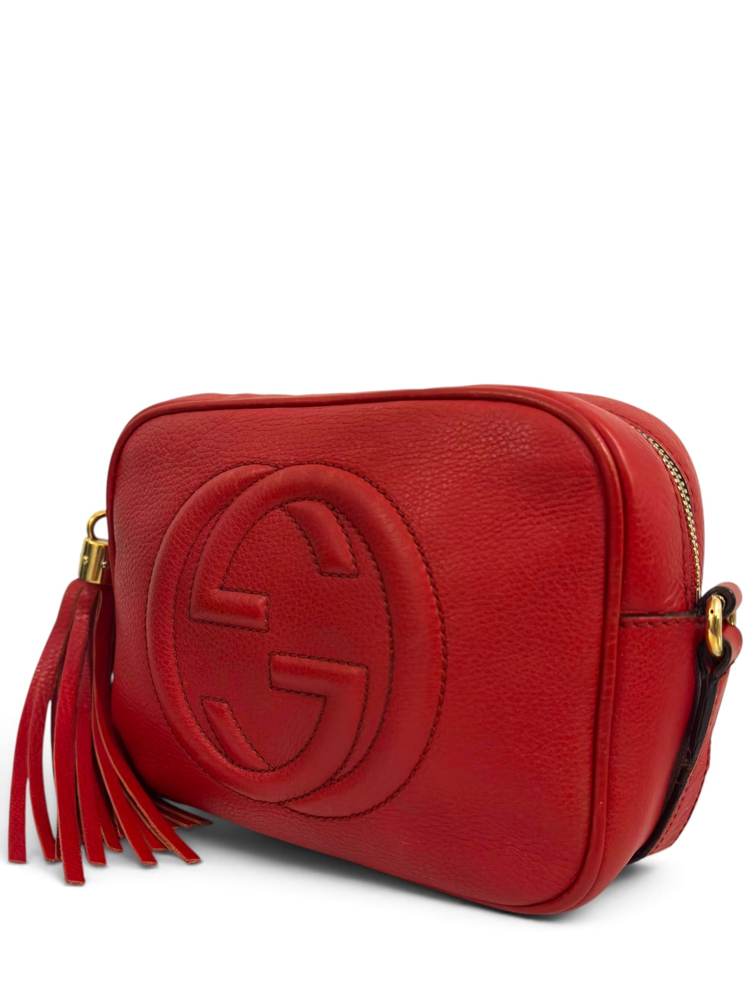 Vintage Gucci Soho Disco Bag Red Leather Crossbody 308364
