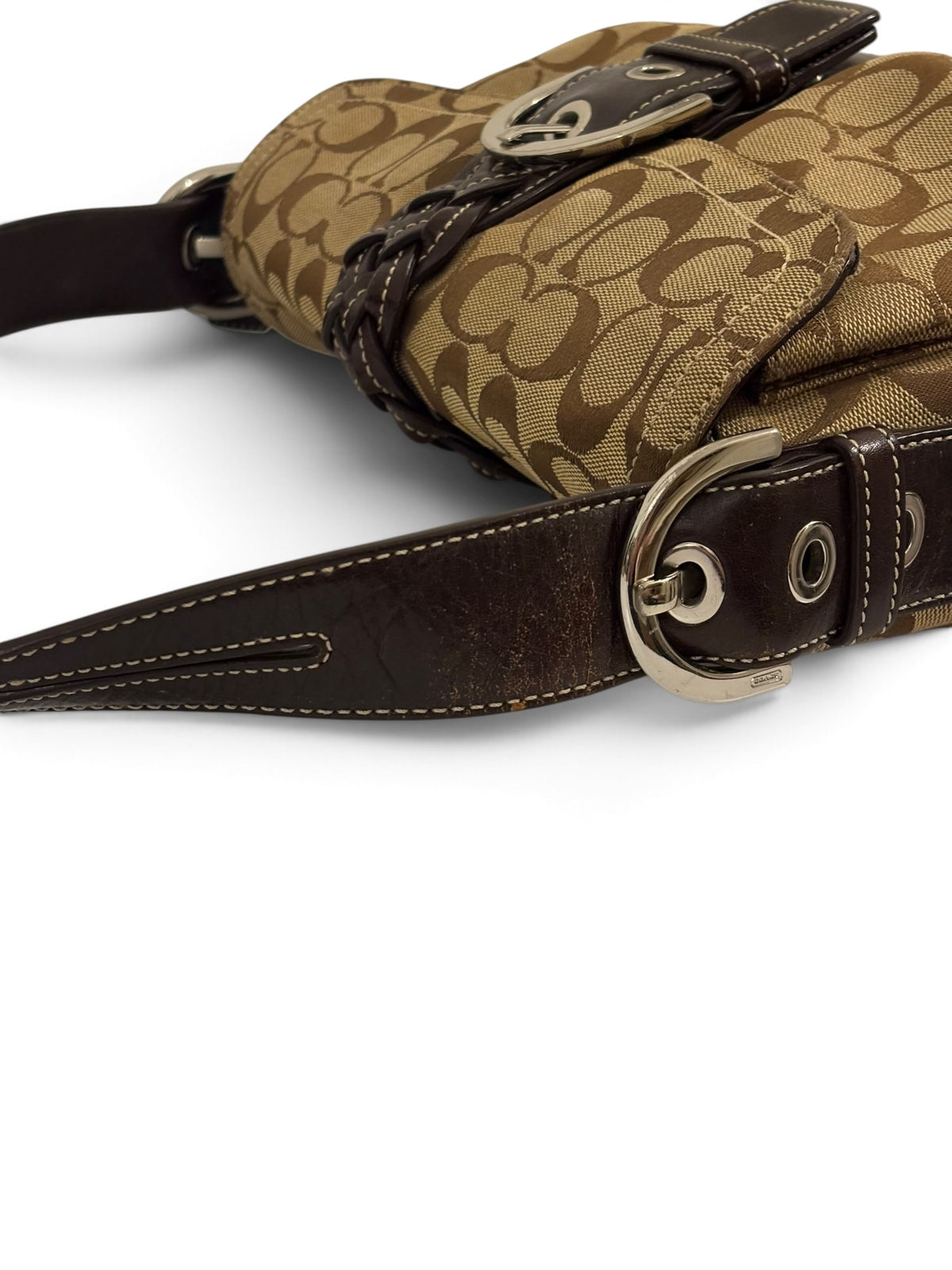 Vintage Coach Soho 6314 Braided Flap Bag Signature Brown