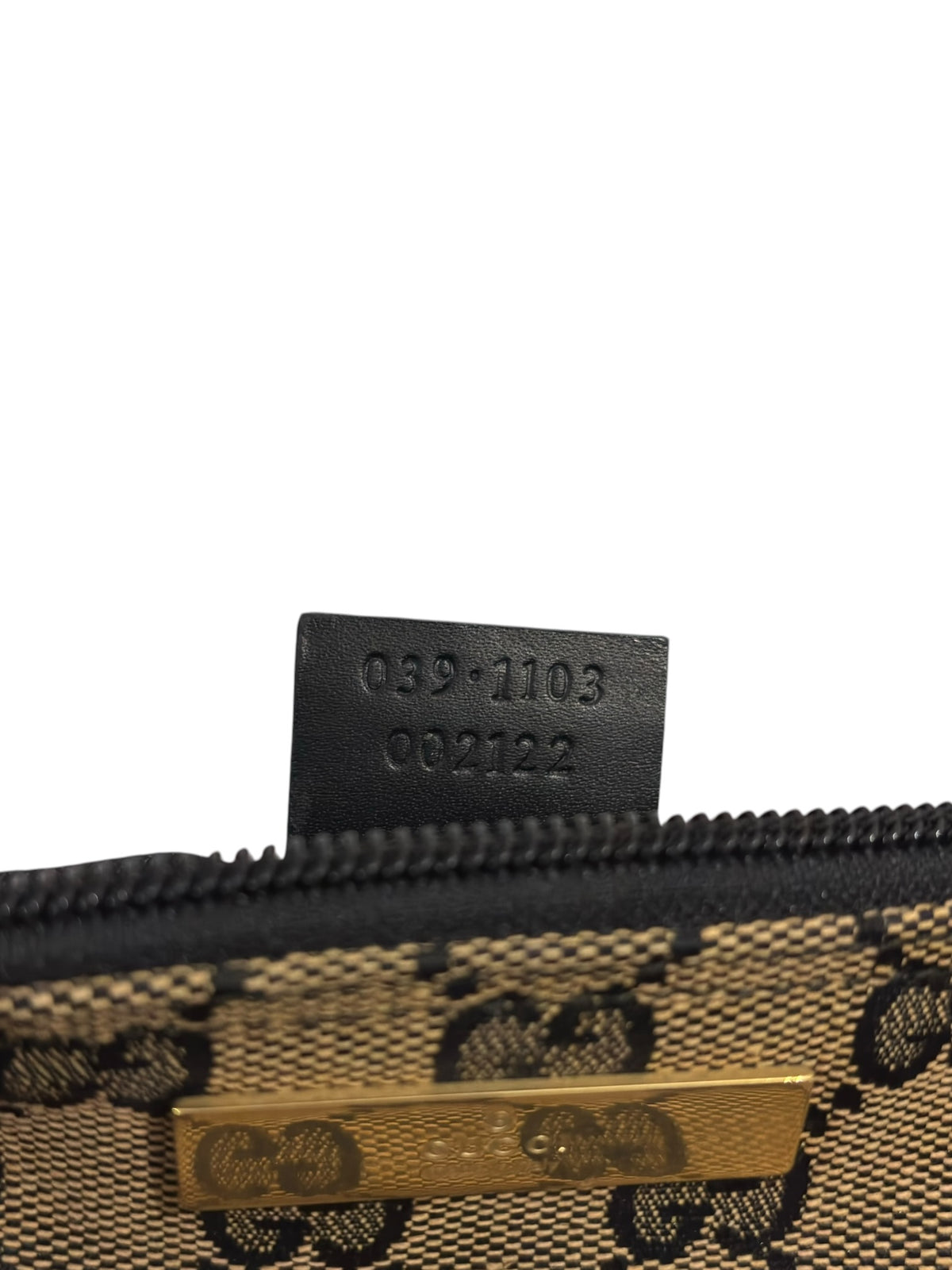 Gucci Boat Bag Vintage Brown & Beige Monogram GG Pochette 039 1103