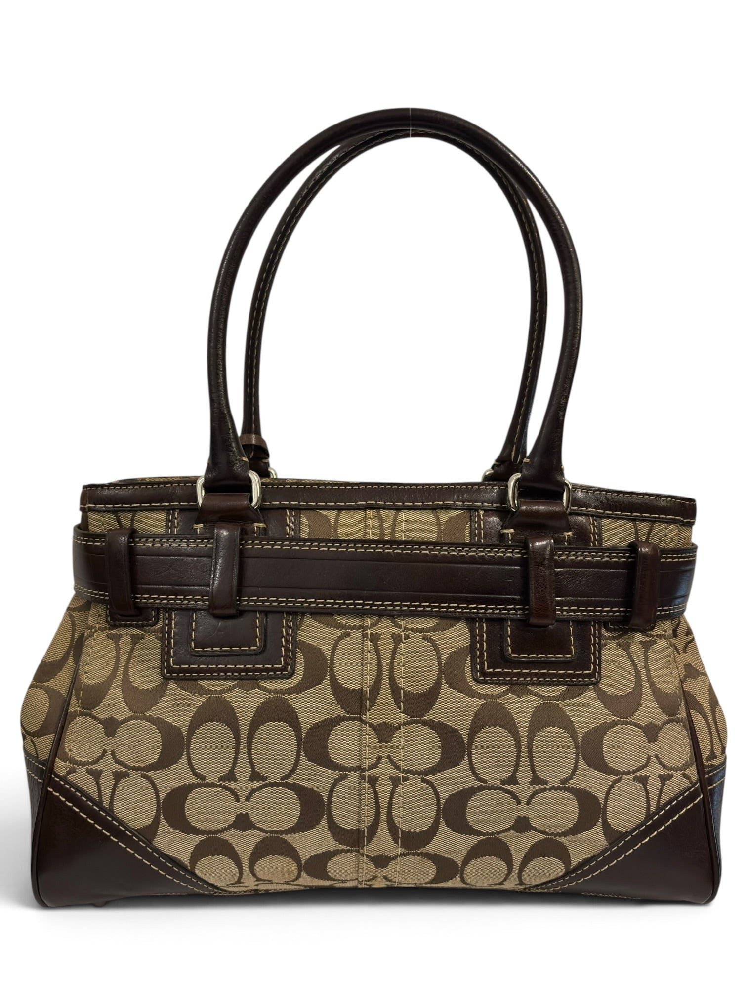 Vintage Coach Hamptons Signature Tote Bag Brown
Canvas & Leather Shoulder Bag F10245