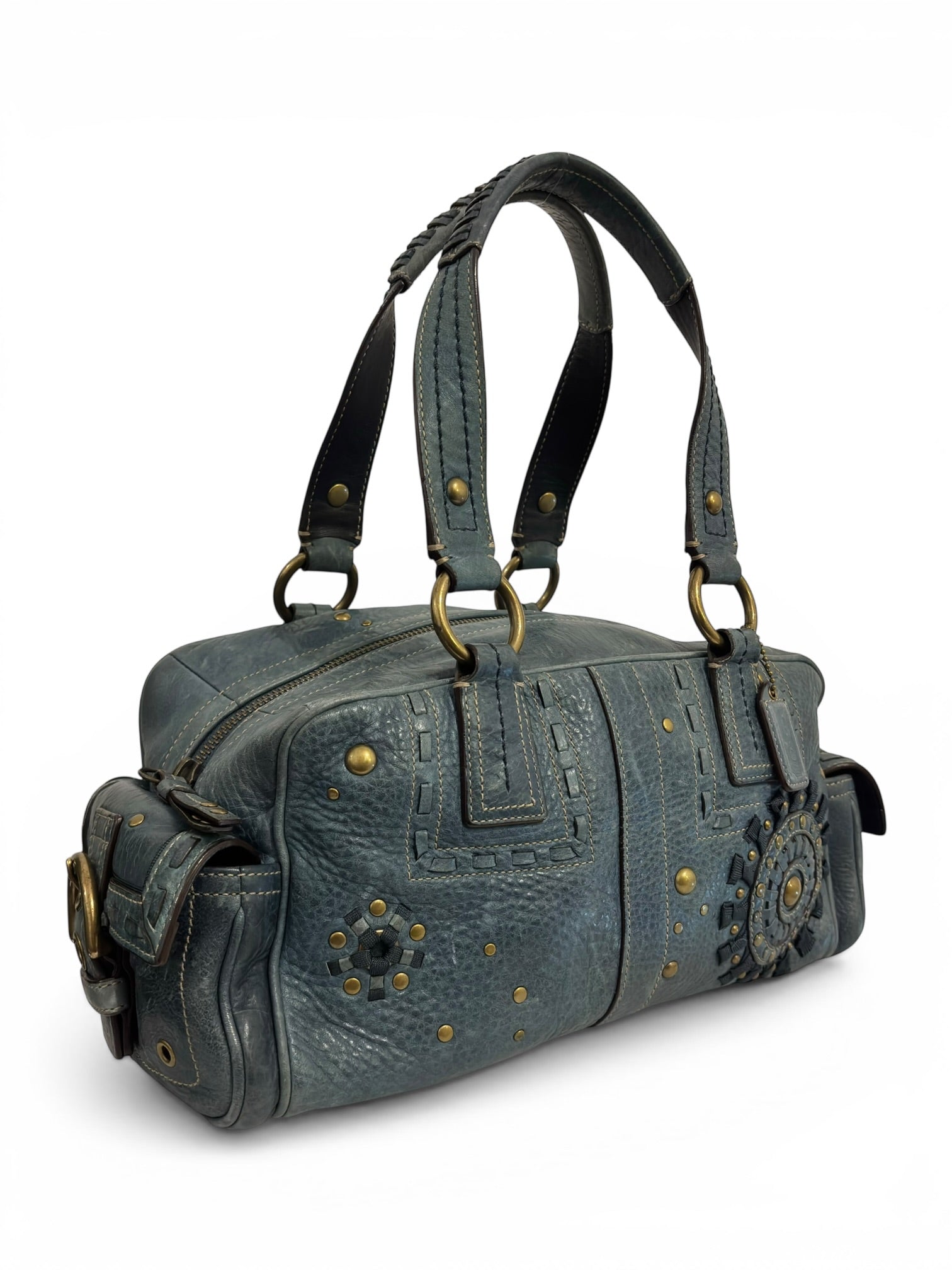 Coach Limited Edition Rare Mia Blue Denim Distressed Soho Vintage 2000's Shoulder Bag