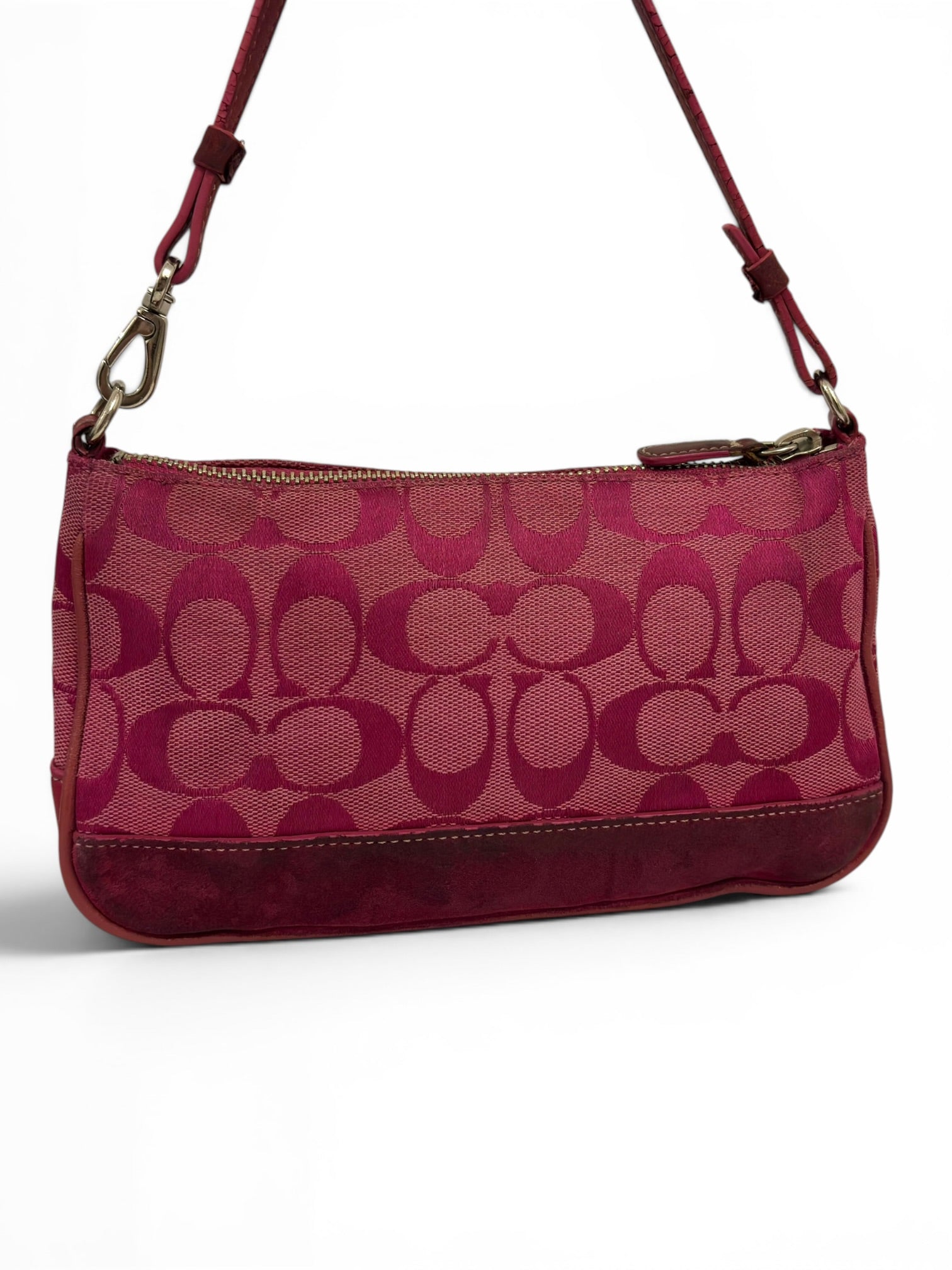 Coach Demi Pink (Berry) Mini Canvas / Suede &
Leather Rare Colourway Vintage 6094 Shoulder Bag