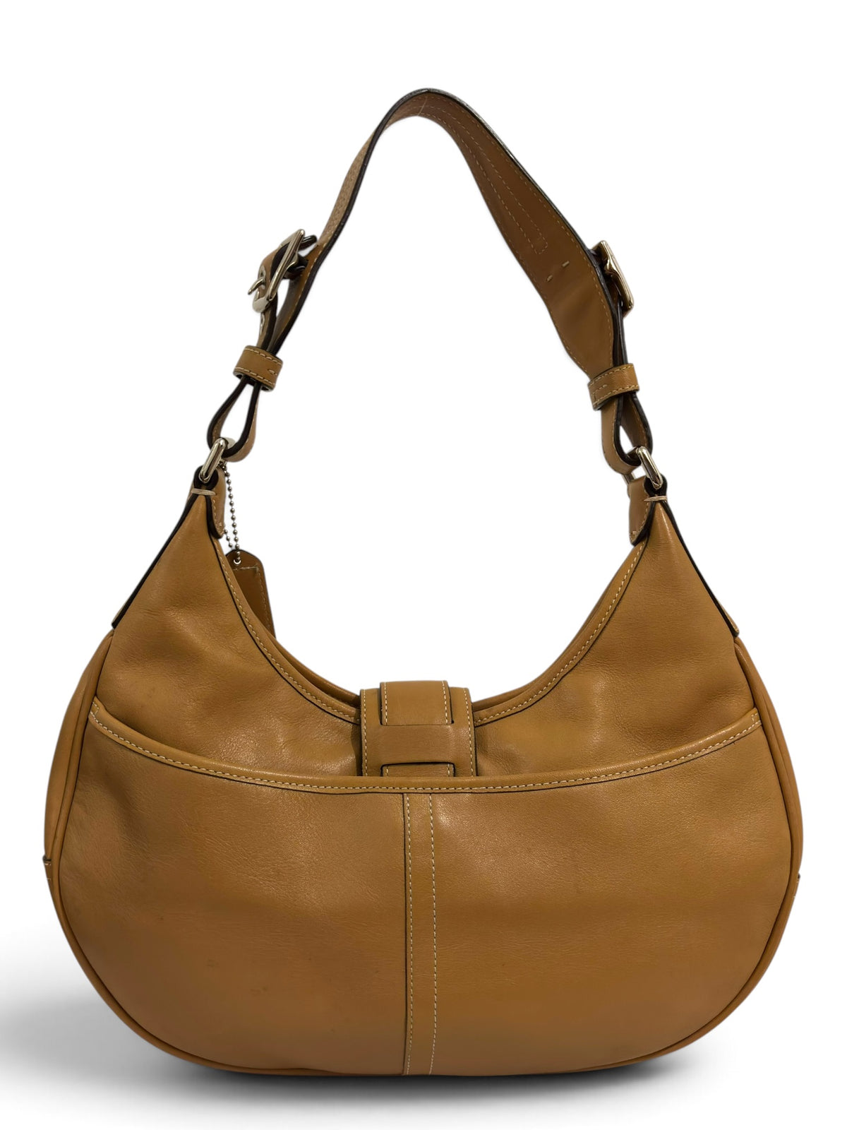 Vintage Coach Hamptons Bag 7548 Crescent Hobo In Tan Leather