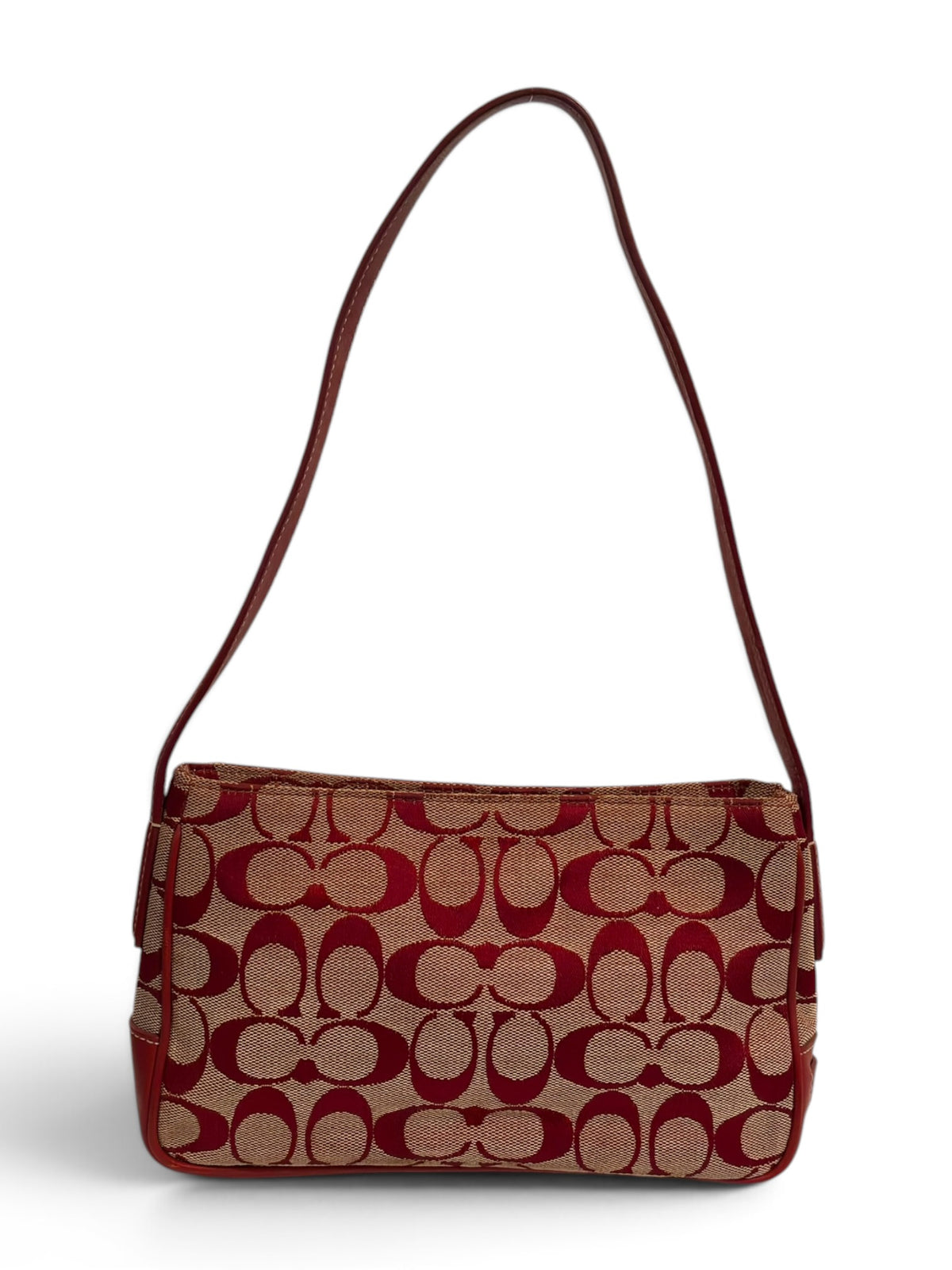 Vintage Coach Bag 6023 Signature Red Mini Shoulder Pouch