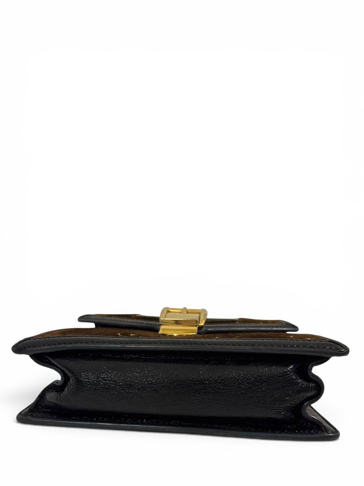 Gucci Sylvie Rare Mini GG Velvet Brown Web Stripe
Gold Hardware 493075 Top Handle Bag