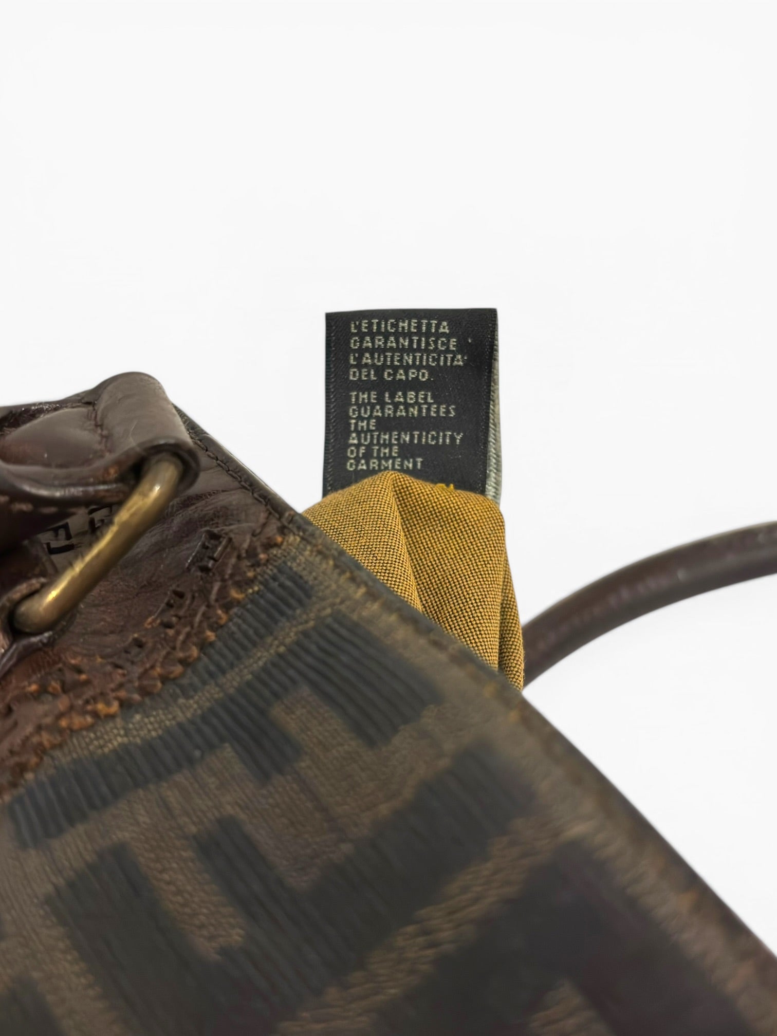 Fendi Brown Monogram Zucca Medium Du Jour
Etniko Canvas & Leather Tote Shoulder Bag