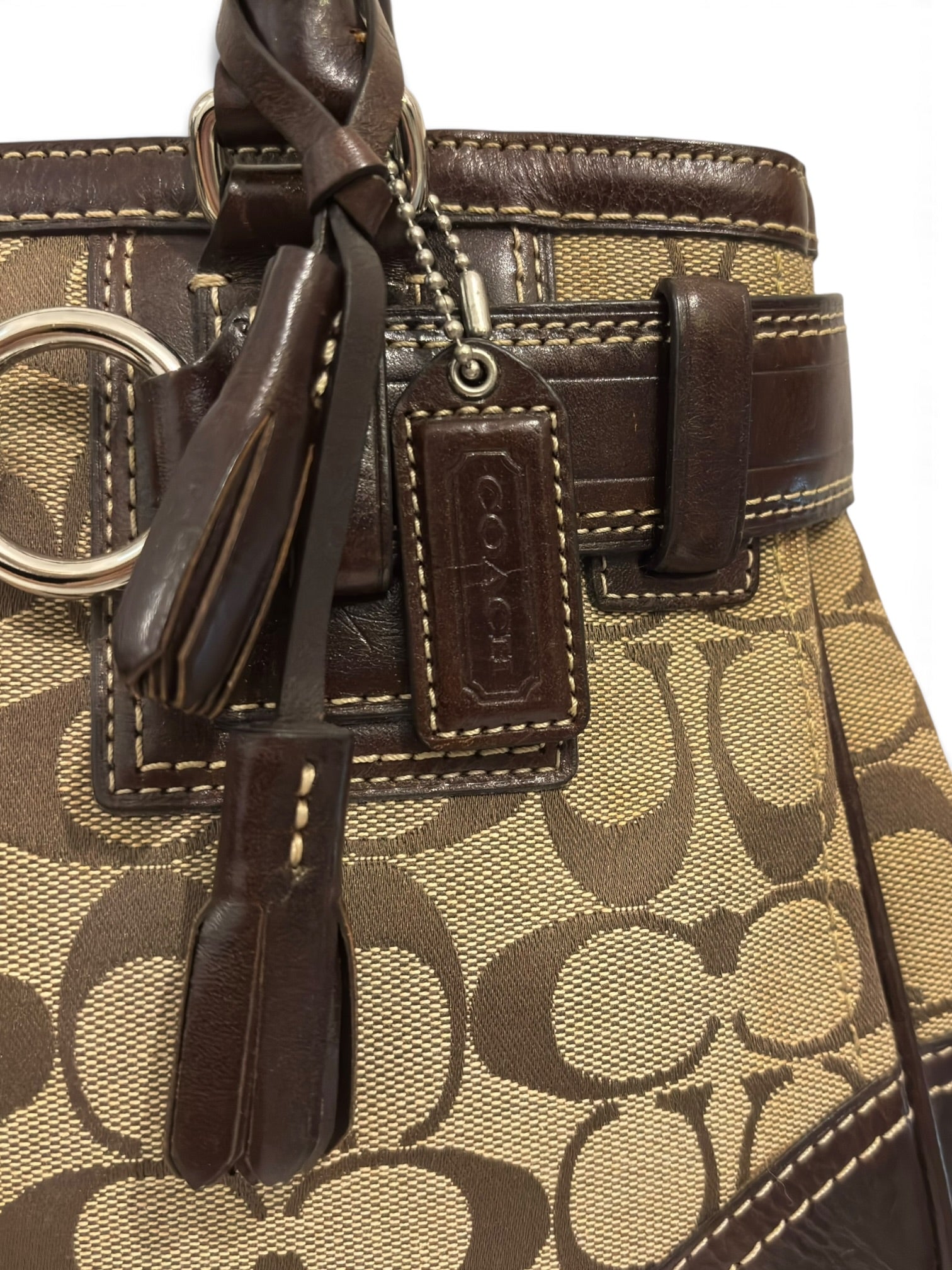 Vintage Coach Hamptons Signature Tote Bag Brown
Canvas & Leather Shoulder Bag F10245