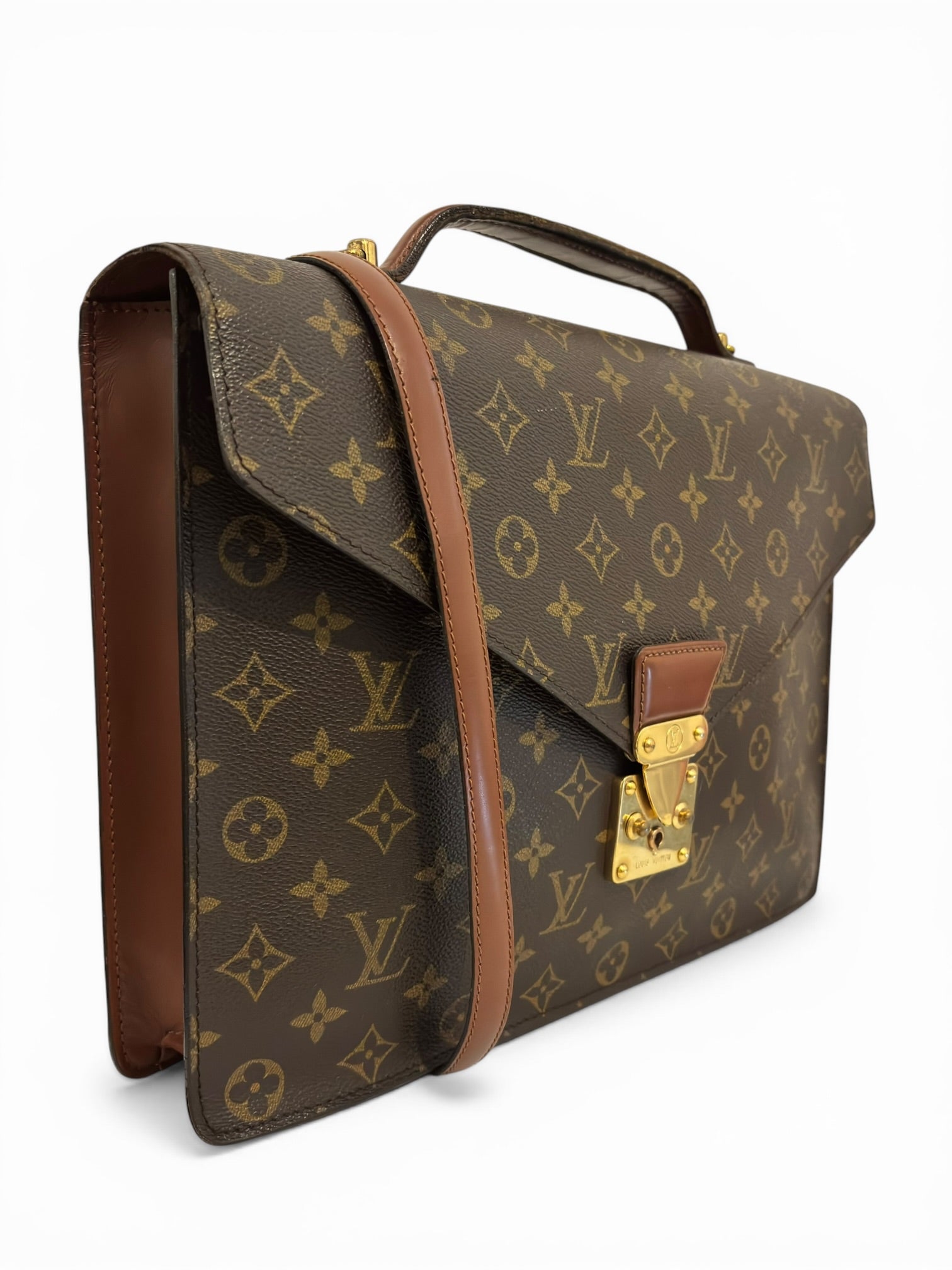 Louis Vuitton Brown Monogram Porte Documents
Bandouliere Briefcase Handbag