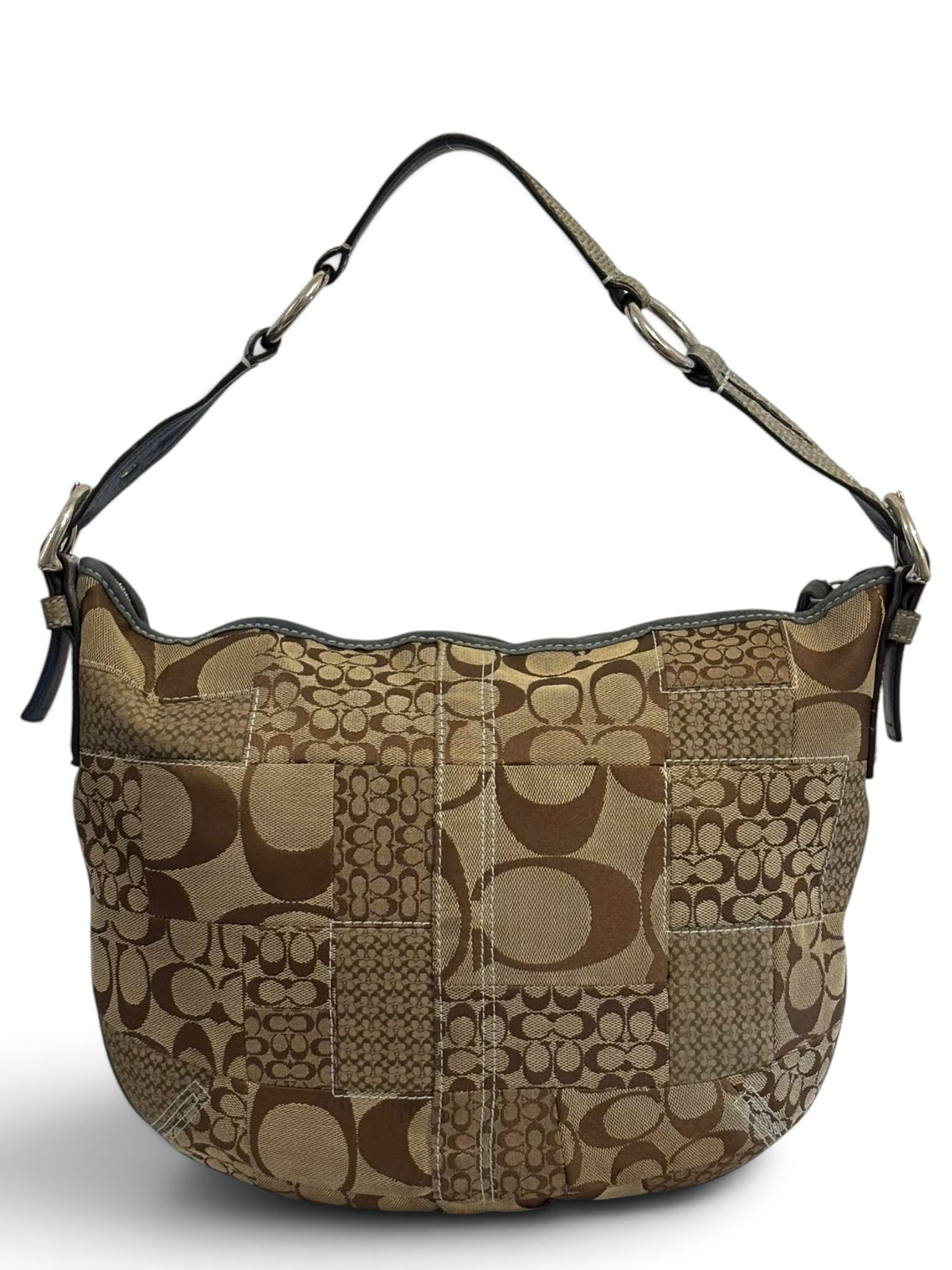 Vintage Coach Patchwork Bag 3688 Rare Blue Python Trim