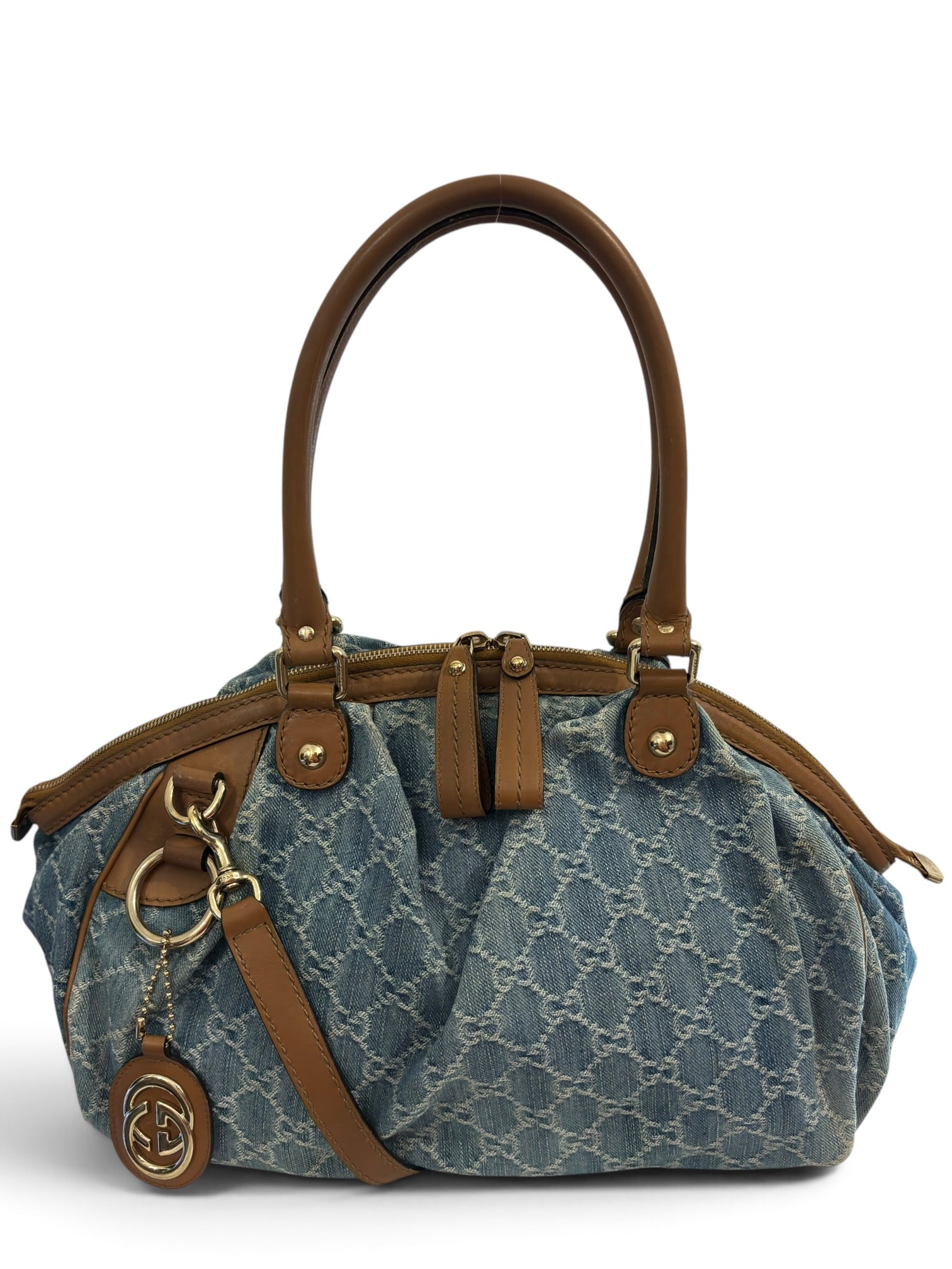 Vintage Gucci Denim Sukey Medium GG Tote
Shoulder Bag 506631