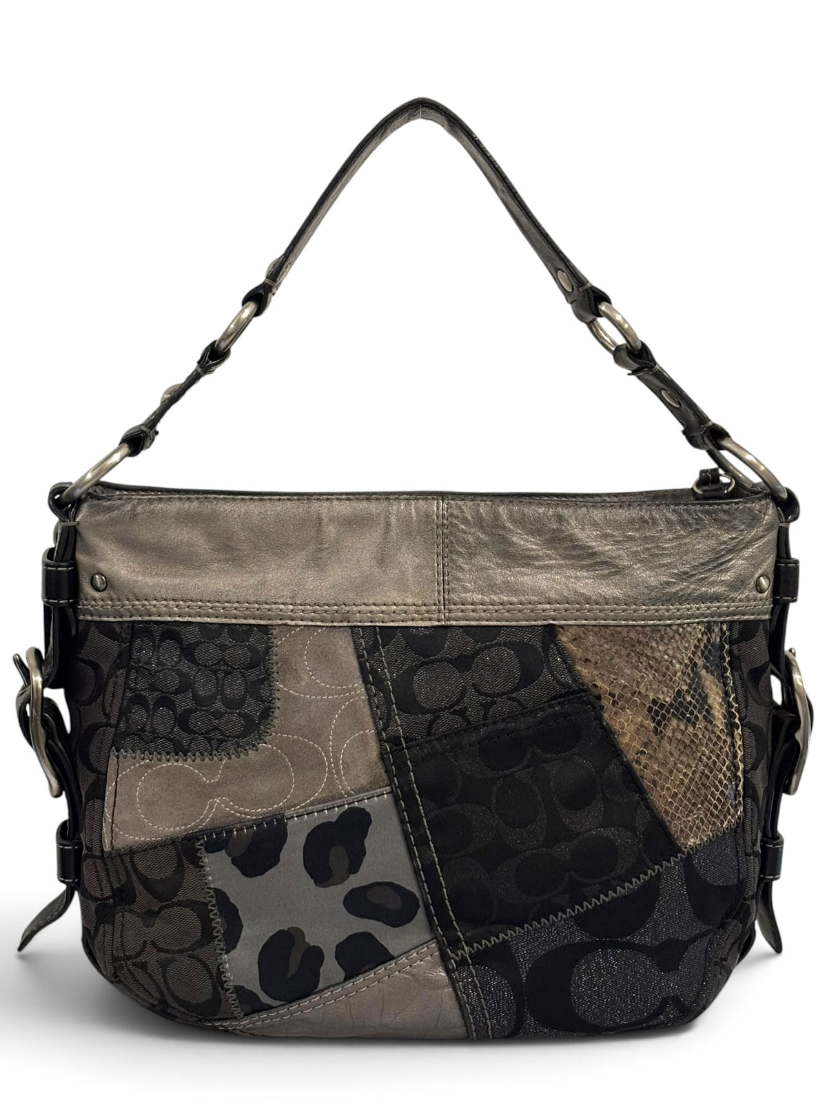 Vintage Coach Patchwork Bag 12901 Rare Zoe Hobo Bag In Black