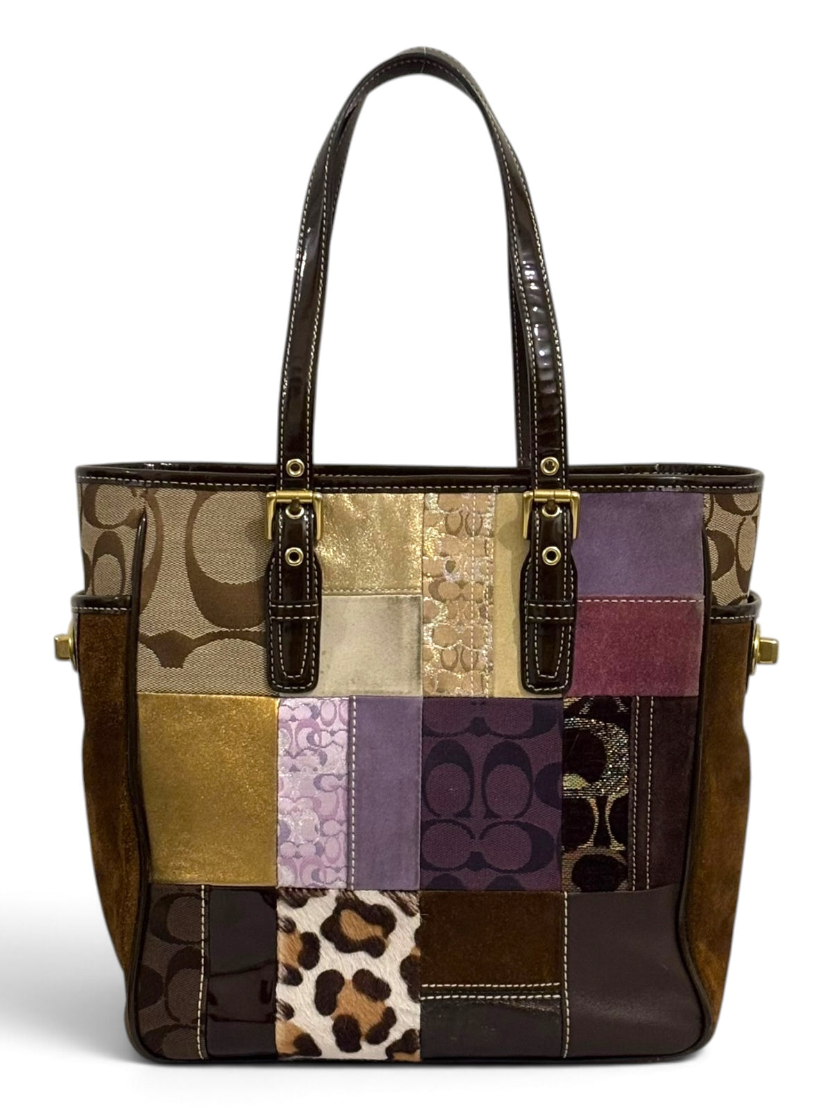 Vintage Coach Holiday Limited Edition Patchwork Tote Bag F10515