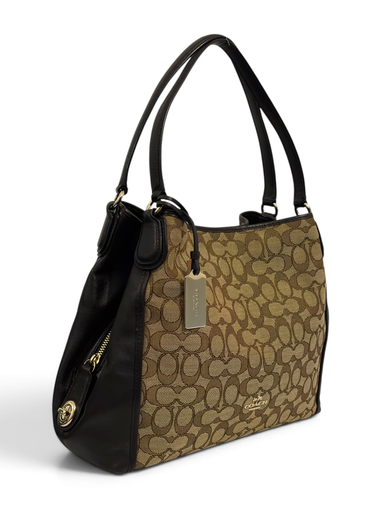 Vintage Coach Bag Edie 31 Signature Brown Hobo Shoulder Bag 36466