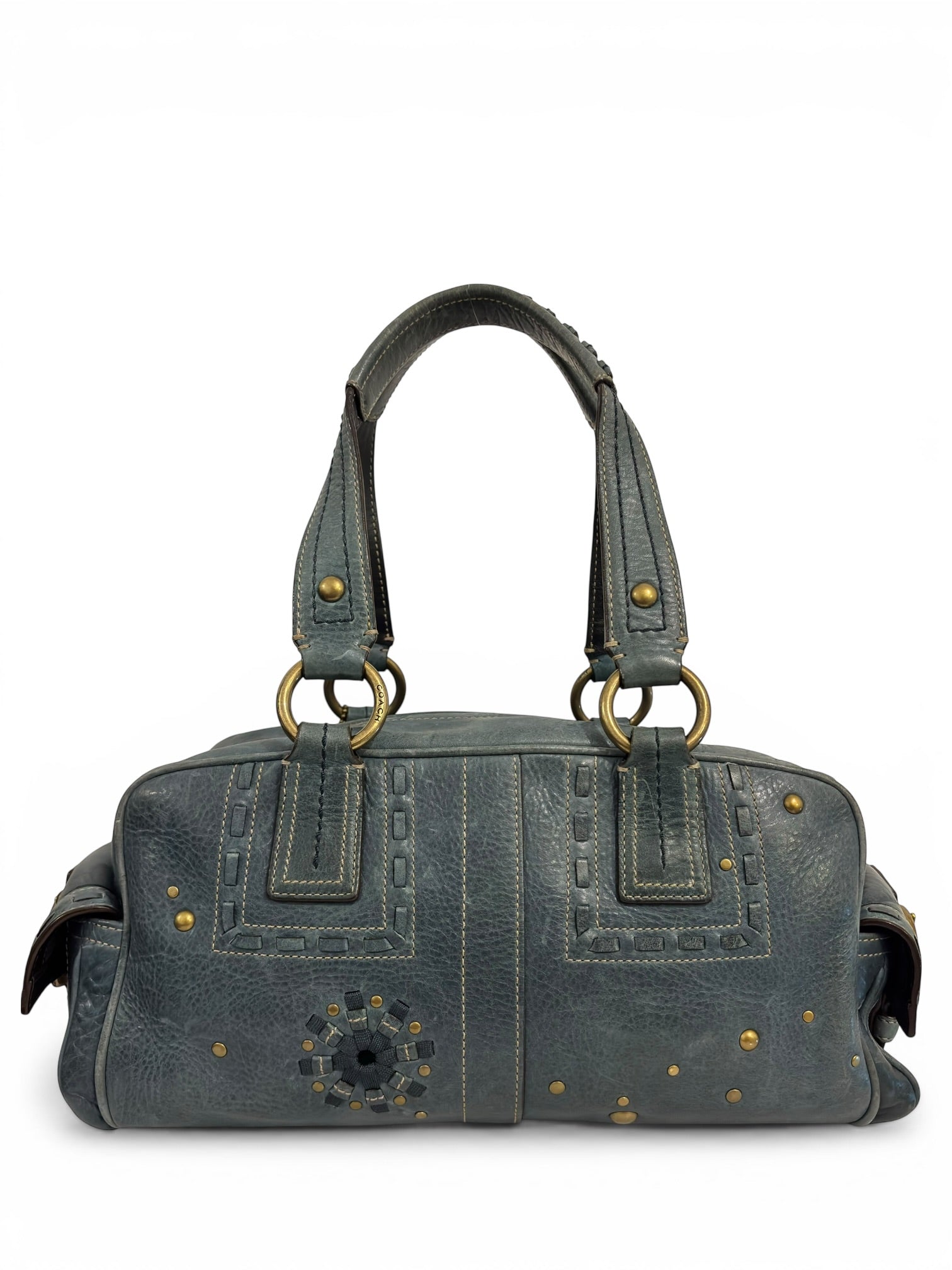 Coach Limited Edition Rare Mia Blue Denim Distressed Soho Vintage 2000's Shoulder Bag