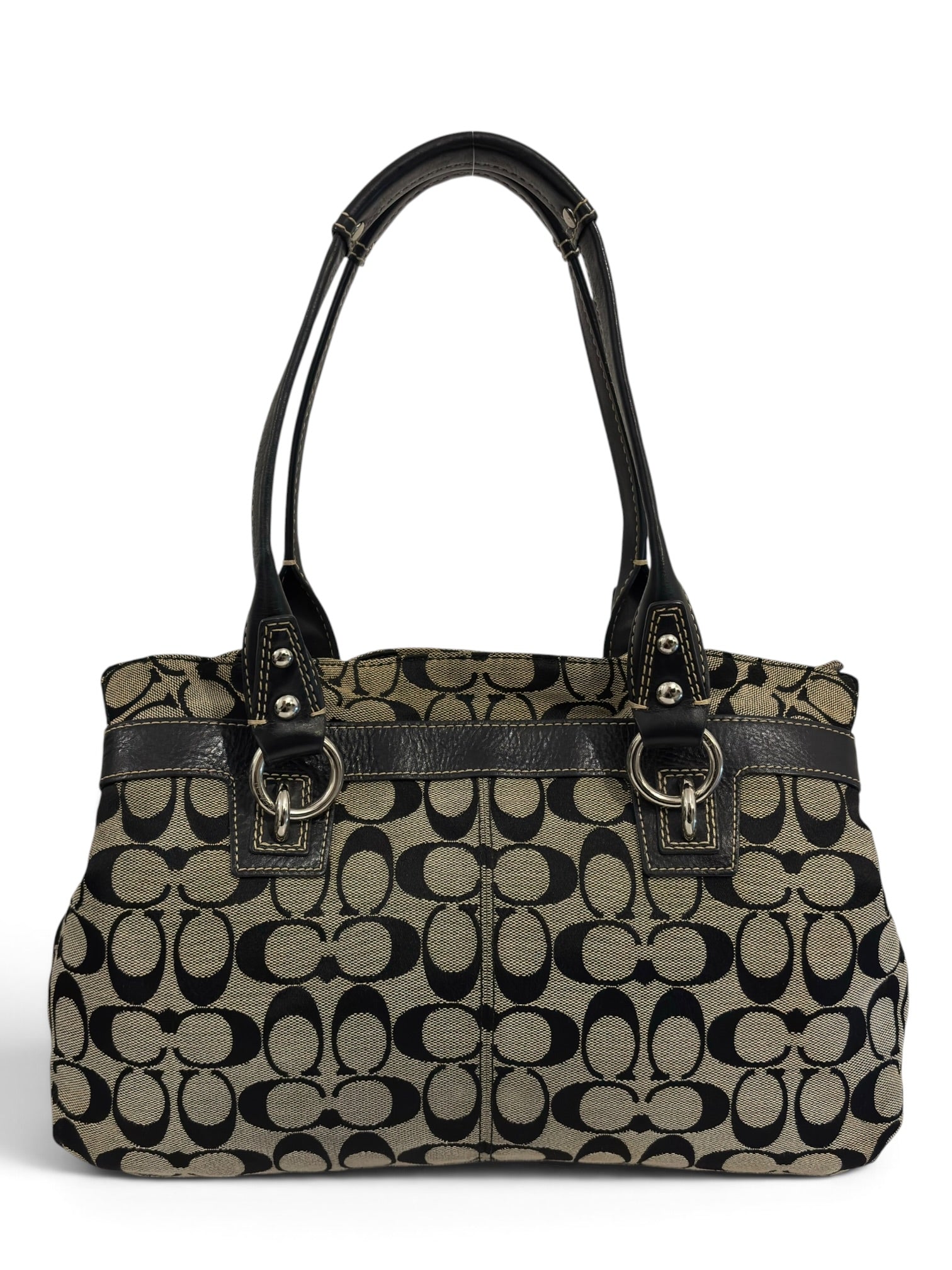 Vintage Coach Penelope Signature Canvas Tote Bag
Black & Beige Shoulder Bag F14696