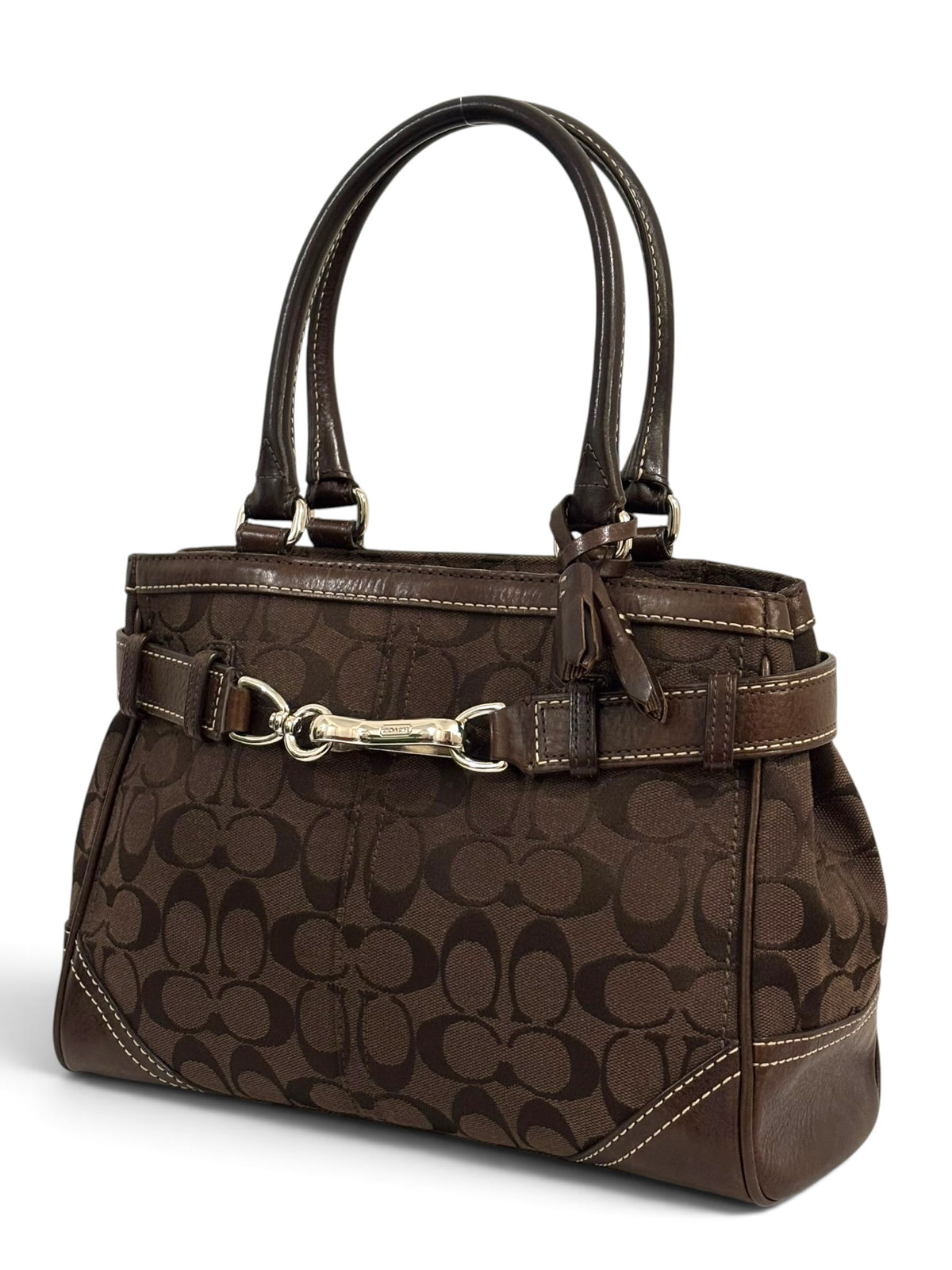 Vintage Coach Hamptons Bag FS8K06 Signature Chocolate Brown Tote