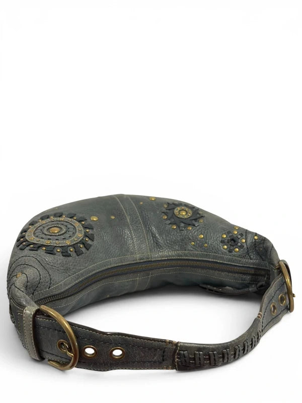 Vintage Coach Limited Edition Bag 10063 Mia Distressed Leather Studded Hobo