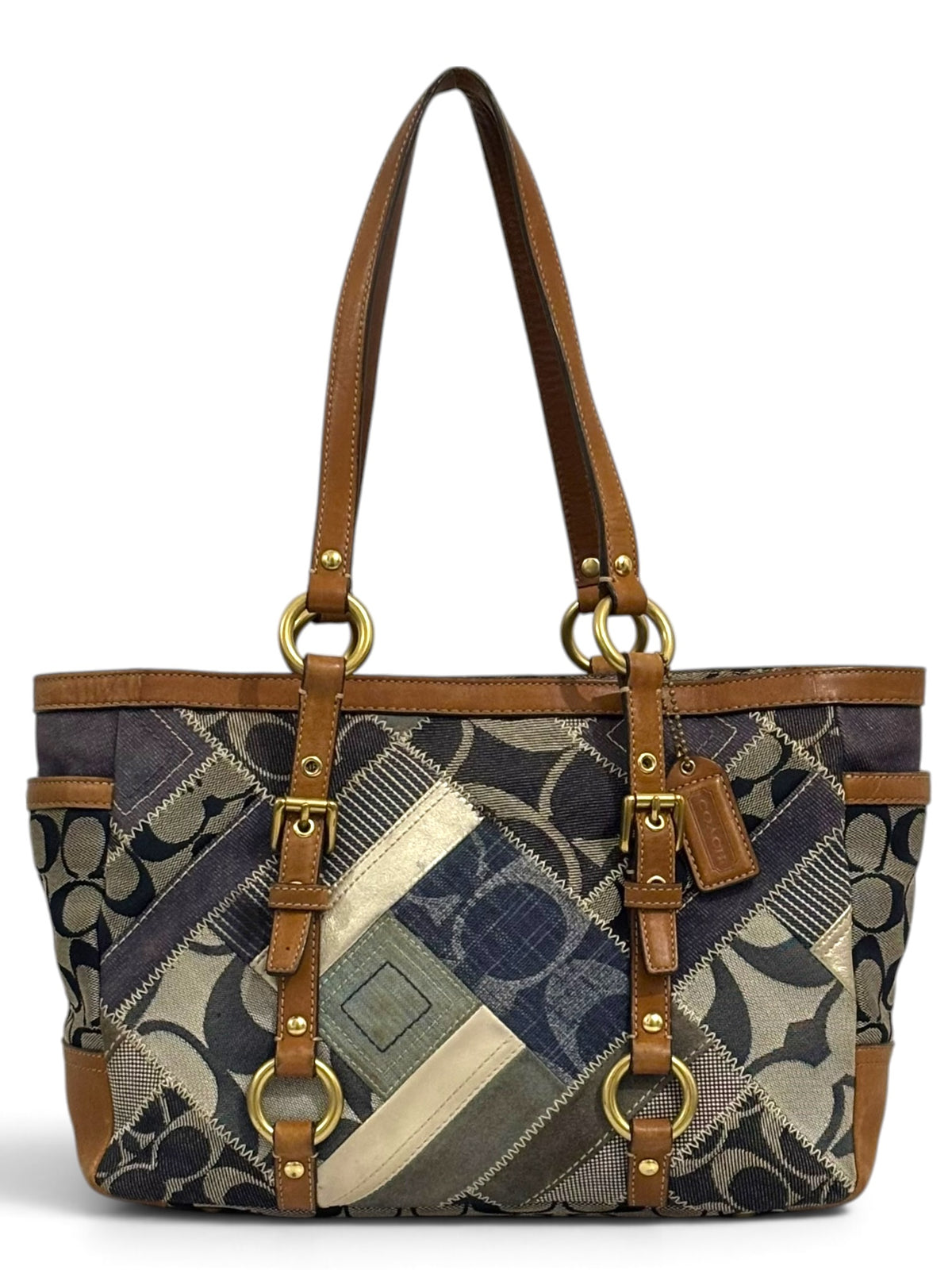 Vintage Coach Denim Patchwork Tote Bag 12217