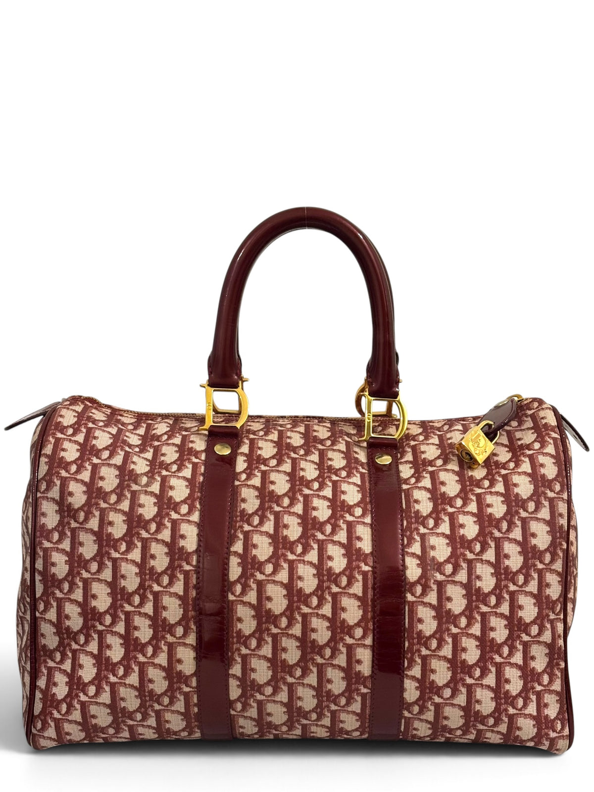 Vintage Christian Dior Bag Red Trotter Diorissimo Boston PZ 0052