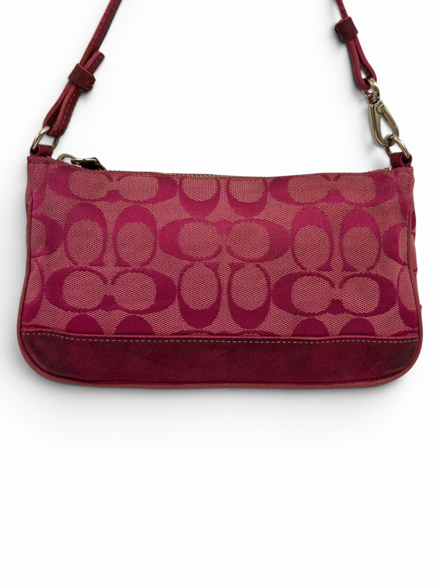 Coach Demi Pink (Berry) Mini Canvas / Suede &
Leather Rare Colourway Vintage 6094 Shoulder Bag