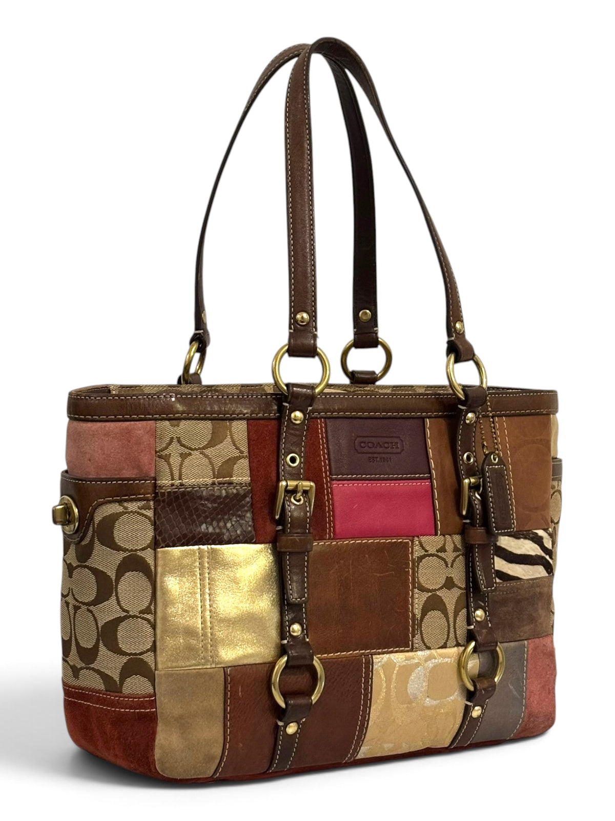 Vintage Coach Patchwork Bag 10432 Limited Edition Holiday Tote