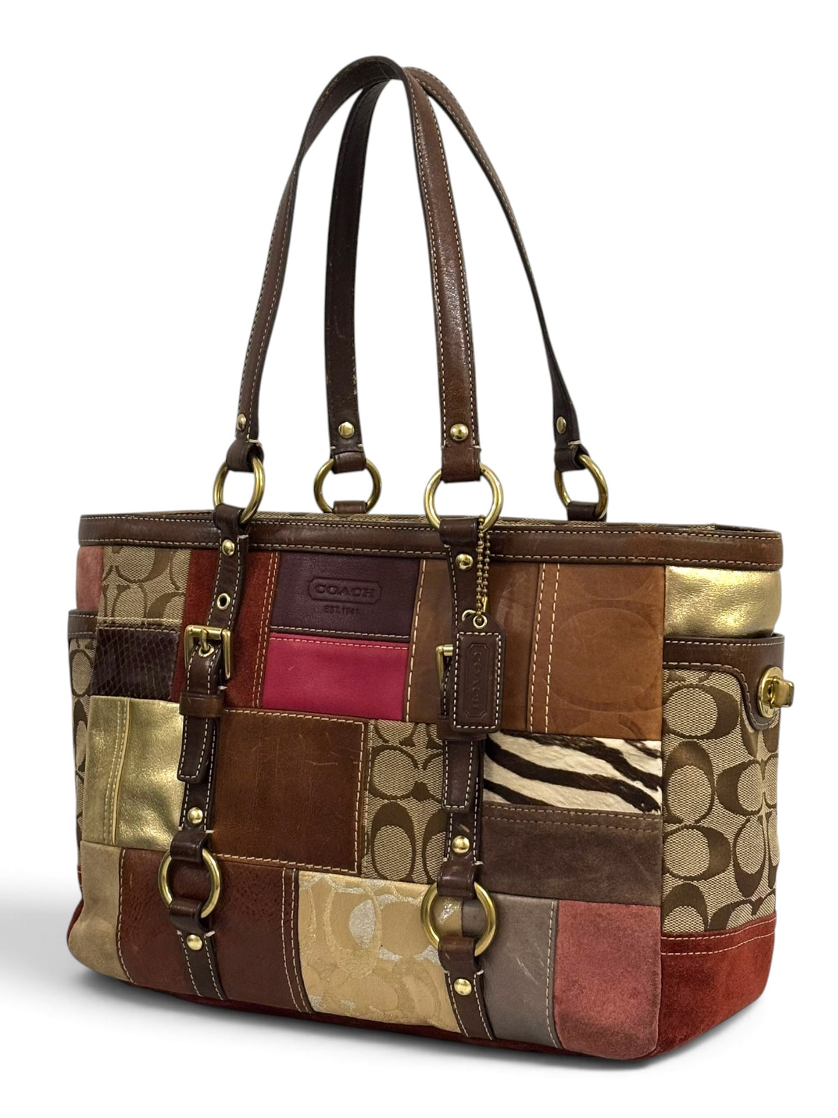 Vintage Coach Patchwork Bag 10432 Limited Edition Holiday Tote