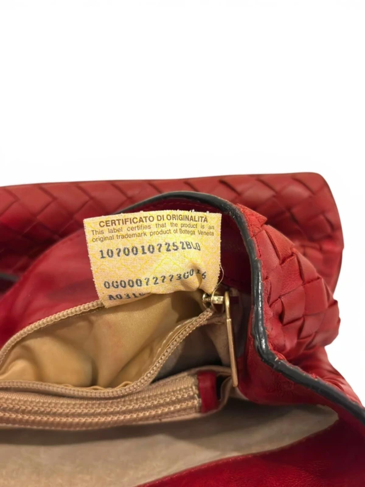 Bottega Veneta Red Leather Intrecciato Fourre Tote Woven Shoulder Bag