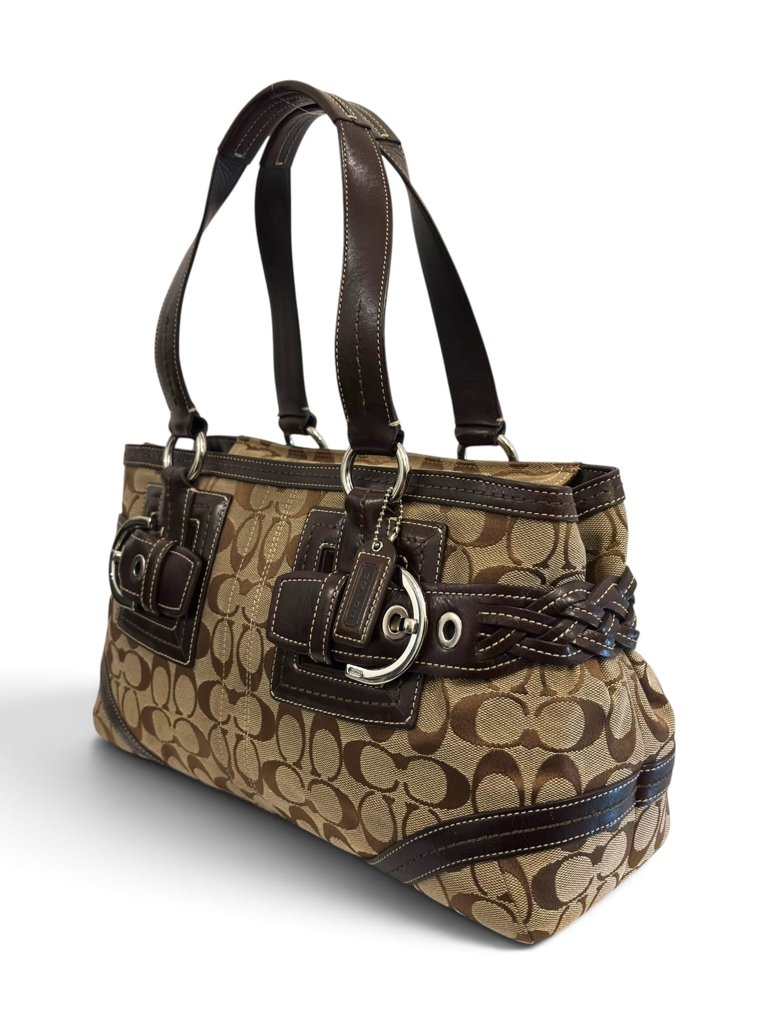 Vintage Coach Soho Brown Signature Buckle Y2K 5089
Tote Shoulder Bag