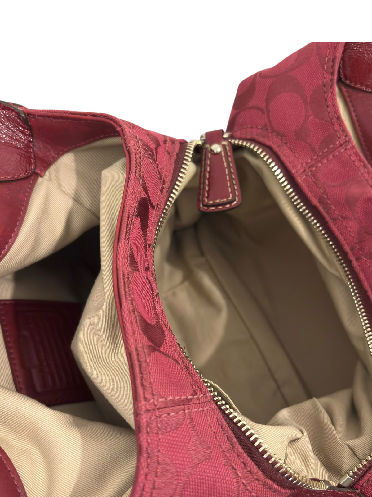 Vintage Coach Soho Lynn Bag F17094 In Burgundy Red Rare Colourway