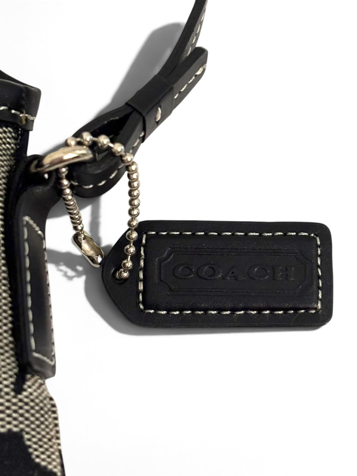 Vintage Coach Hamptons Bag L25 6348 Signature Canvas In Black And Grey