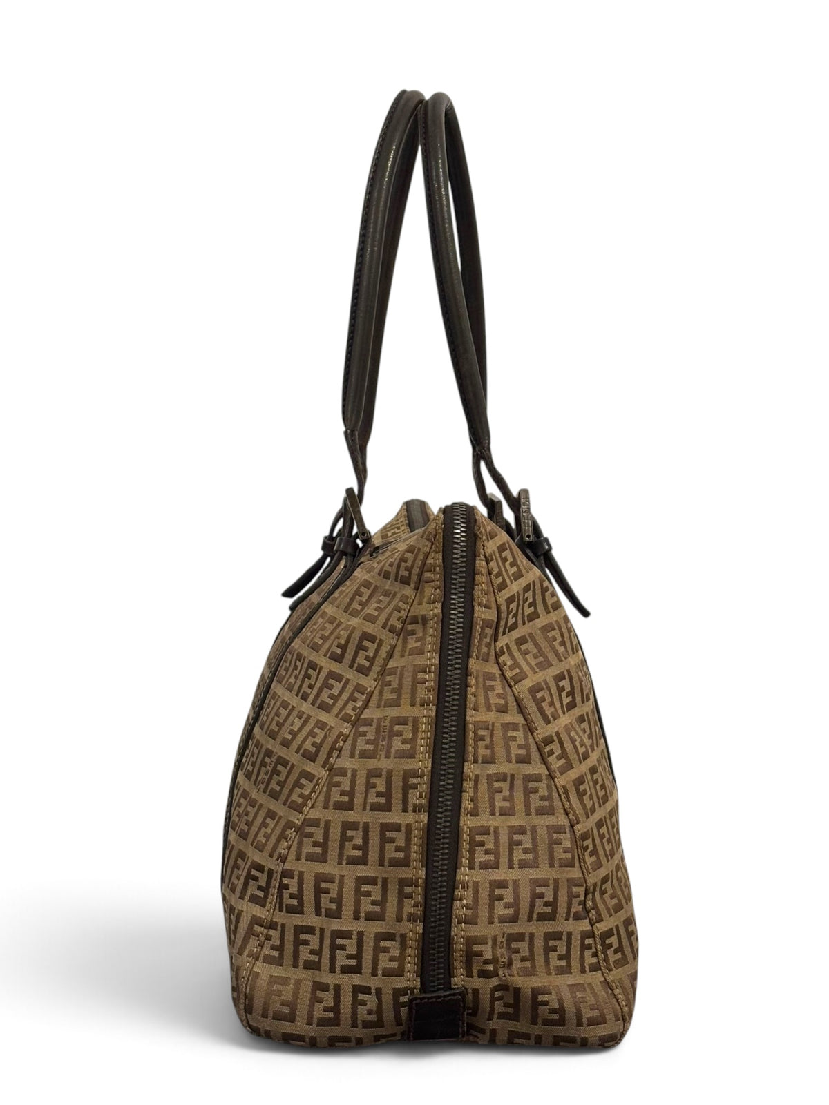 Vintage Fendi Zucca Bag FF Monogram Tote In Brown