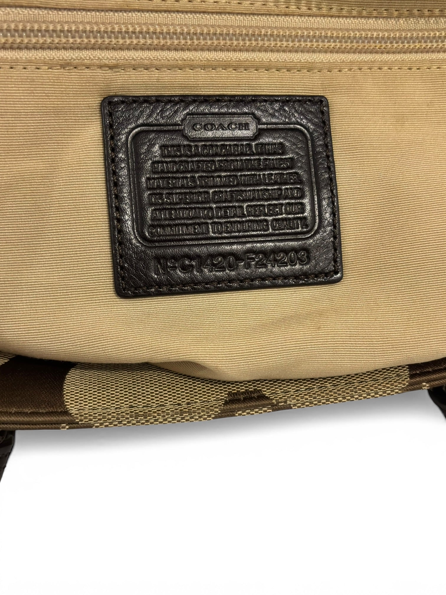 Coach Brown Beige Candace Legacy Signature Canvas & Leather Vintage Shoulder Bag