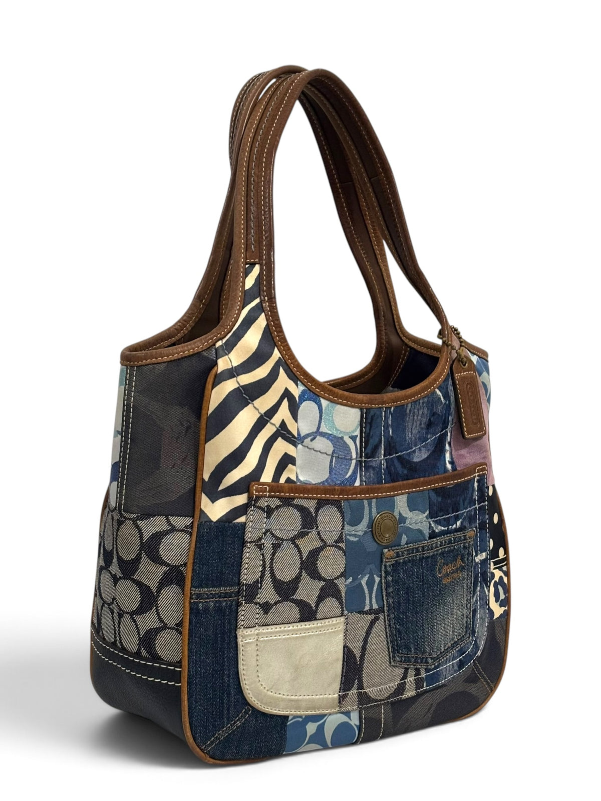 Vintage Coach Ergo Patchwork 10810 Bag Limited Edition In Denim