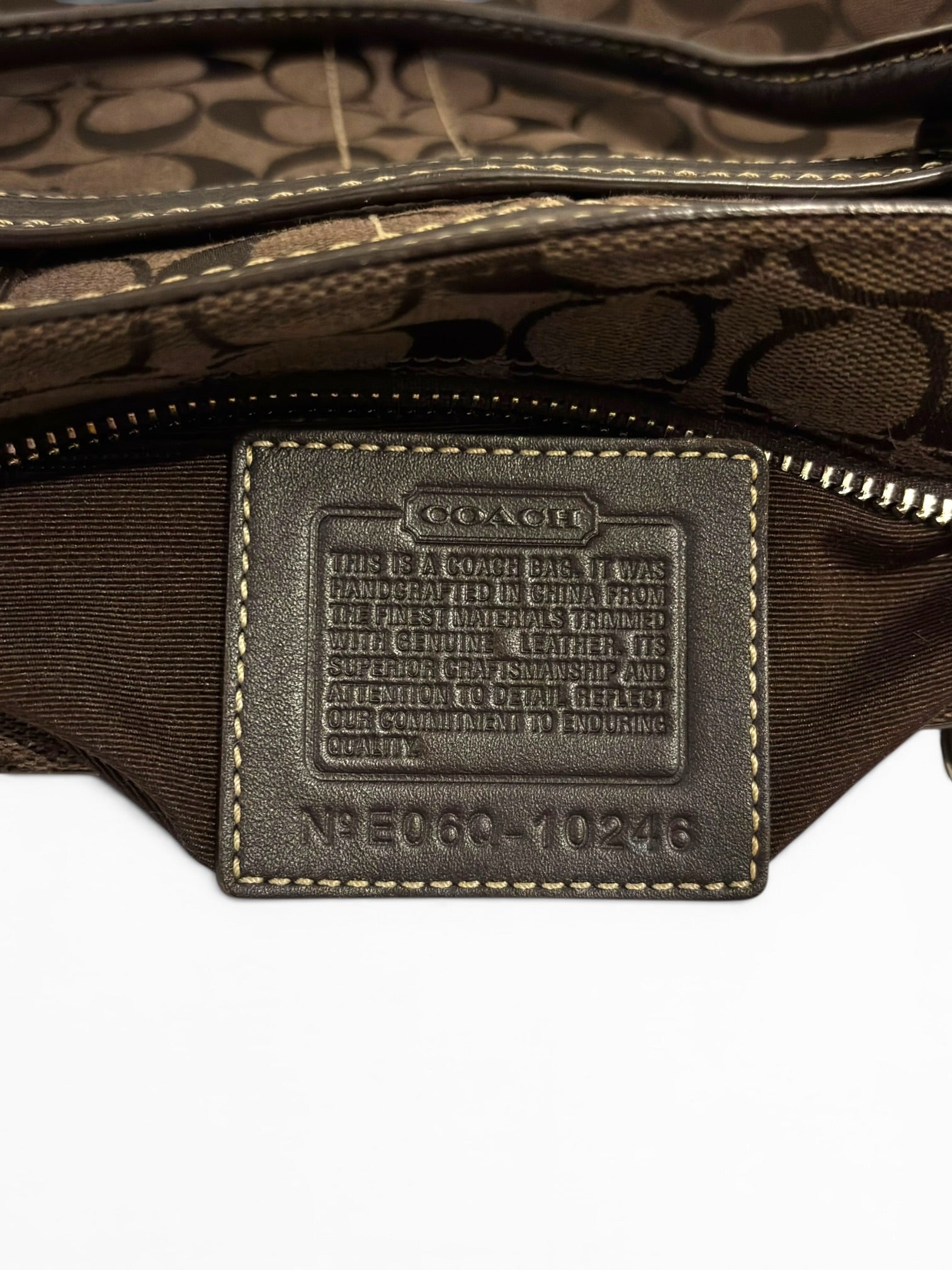 Coach Chocolate Brown Hamptons Signature Canvas & Leather Large Vintage Clip Tote Shoulder Bag