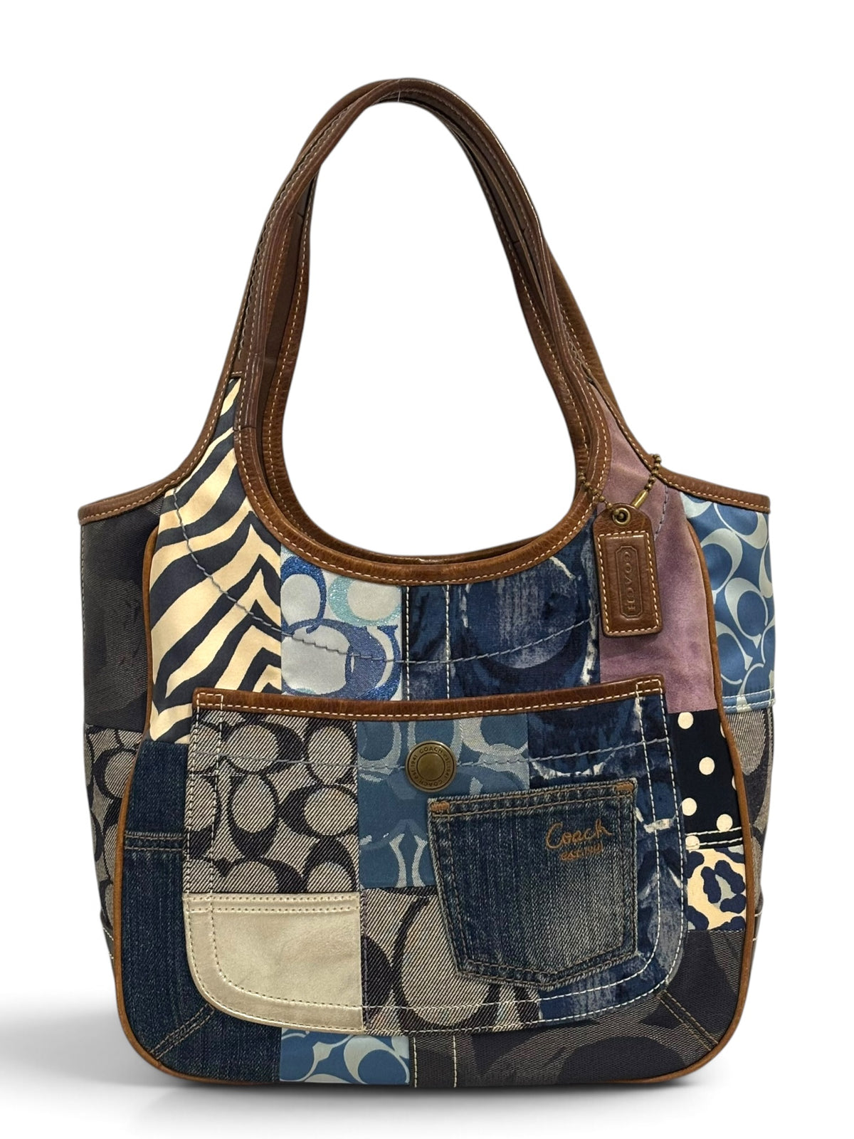 Vintage Coach Ergo Patchwork 10810 Bag Limited Edition In Denim