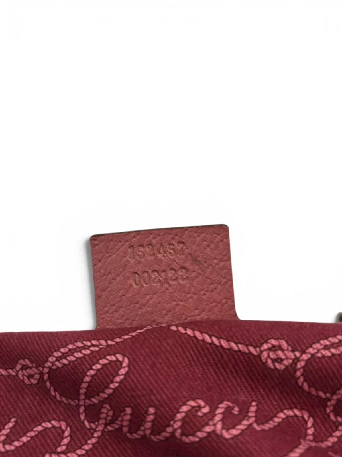 Gucci GG Brown / Beige & Pink Charmy Boston Canvas & Leather Vintage Shoulder Bag